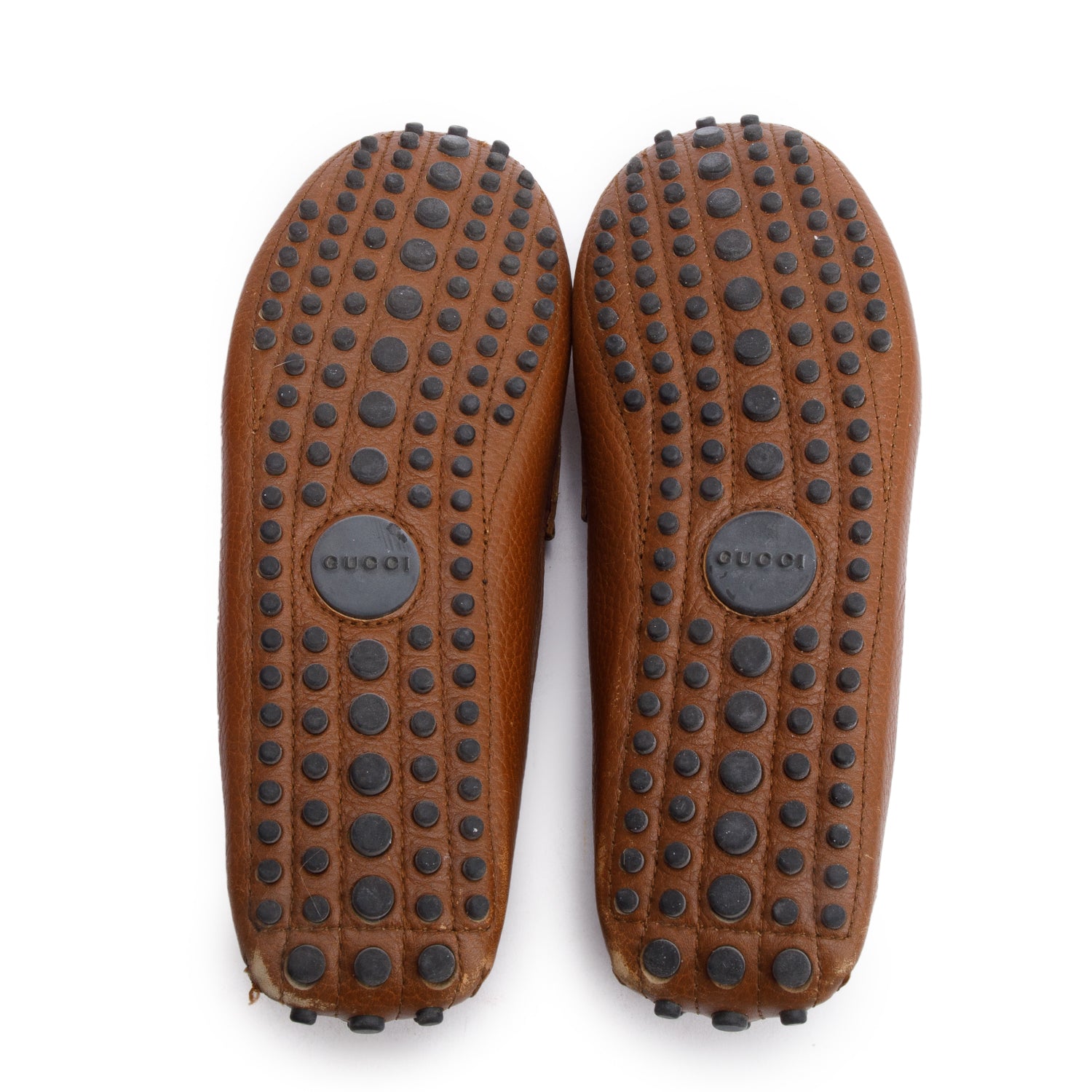 Gucci Brown Leather Horsebit Accent Loafers, Size 37 w/ Box