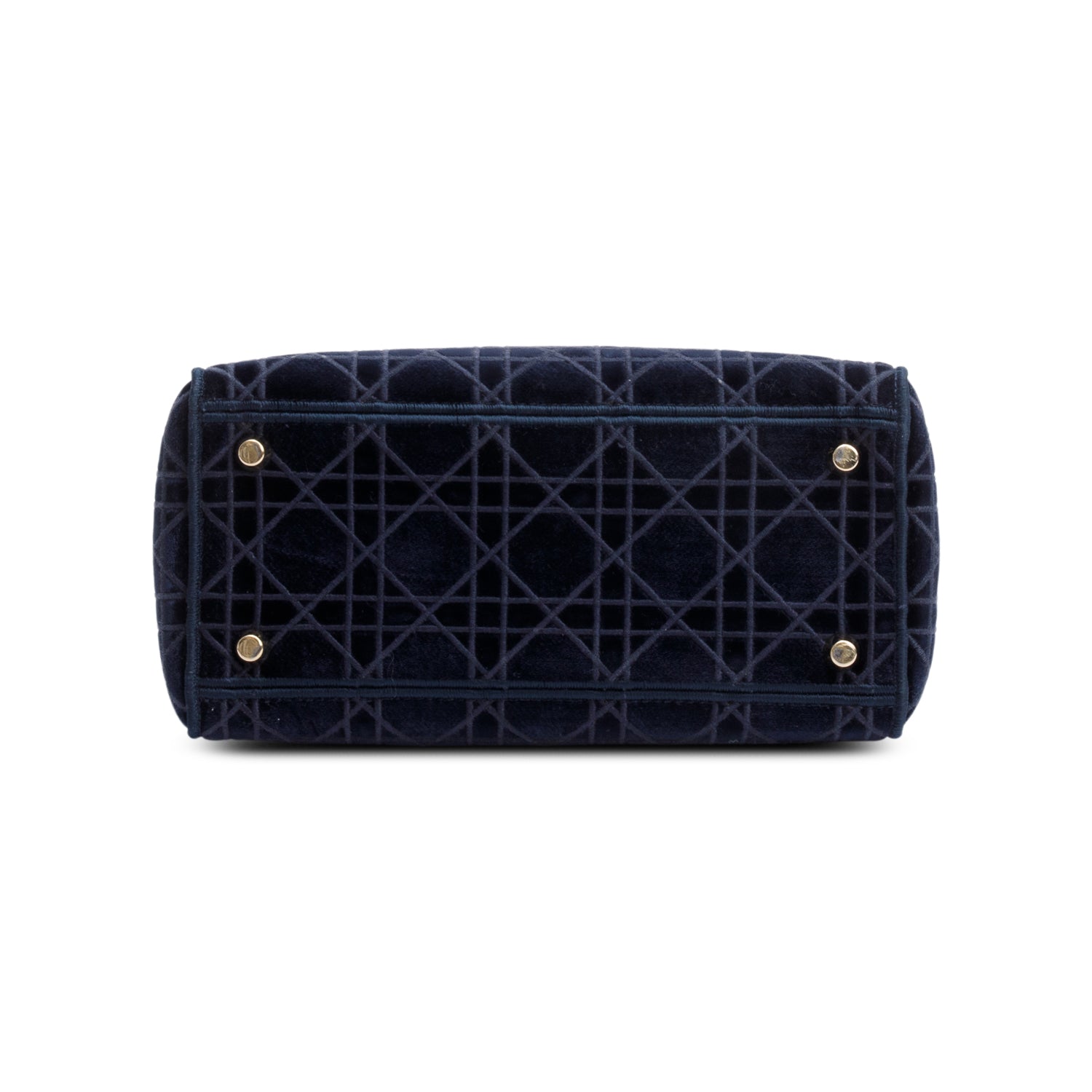 Christian Dior 2020 Navy Toile De Jouy Embroidery Medium Lady D-Lite Bag w/ Strap & Authenticity Card