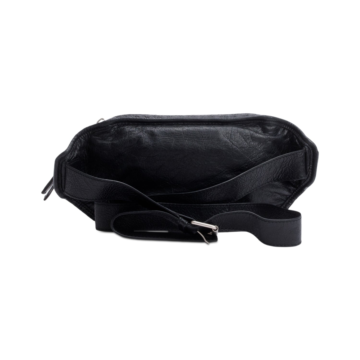 Balenciaga Black Arena Leather Classic Motocross Neo Lift Hip Bag
