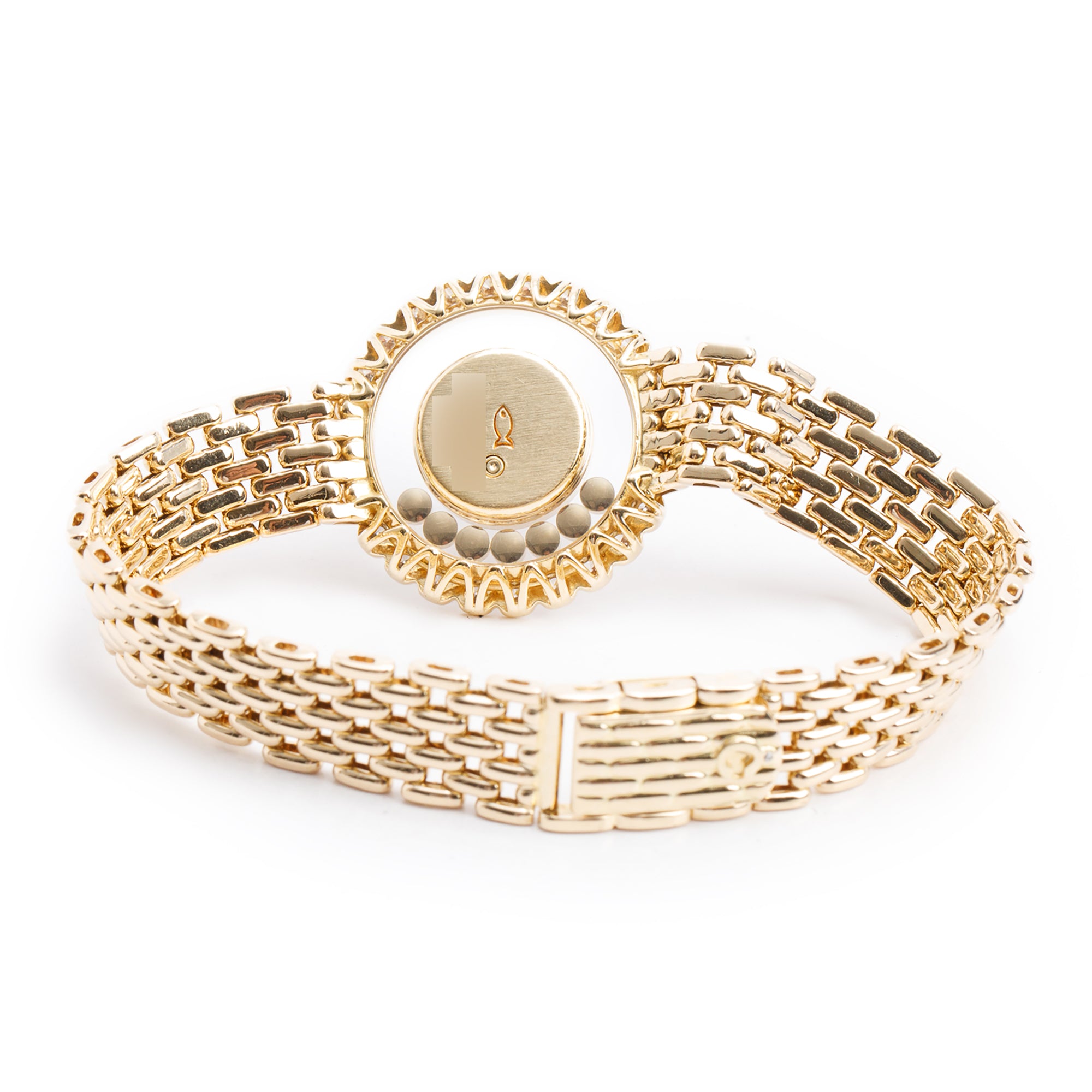 Chopard 18k Yellow Gold Diamond 27 MM Happy Diamonds Watch 4097