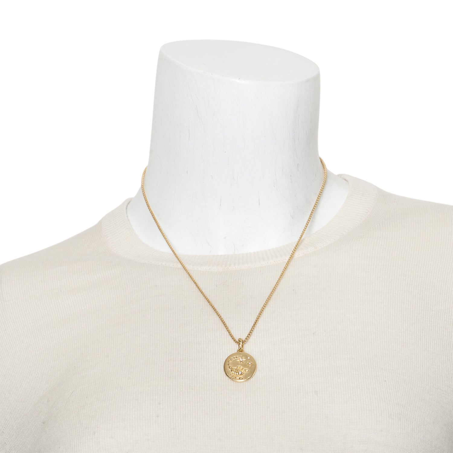 David Yurman 18k Yellow Gold Diamond Scorpio Amulet Pendant Necklace w/ Box