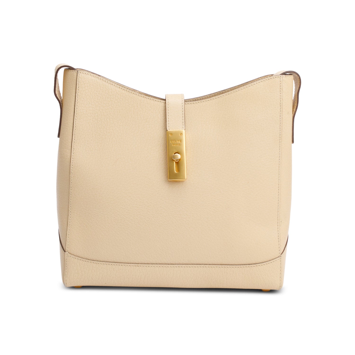 Celine Beige Grained Leather Camille 16 Small Shoulder Bag