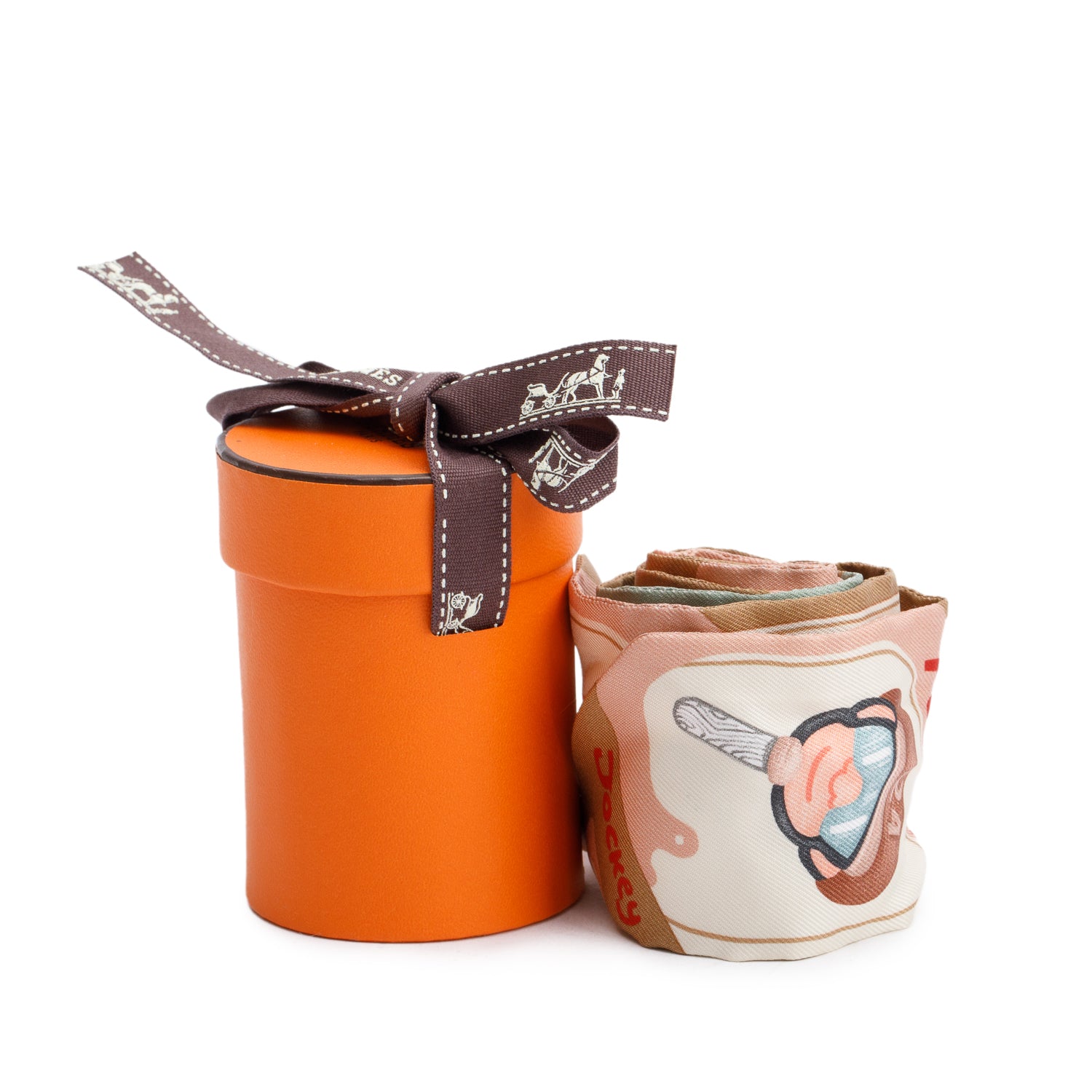 Hermes Creme Multicolor 'Funny Ice Cream' Silk Twilly w/ Box