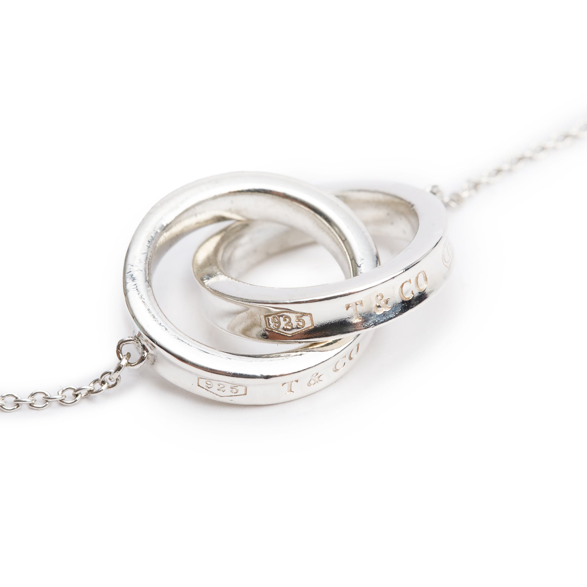 Tiffany & Co. Sterling Silver Small 1837 Interlocking Circles Pendant Necklace