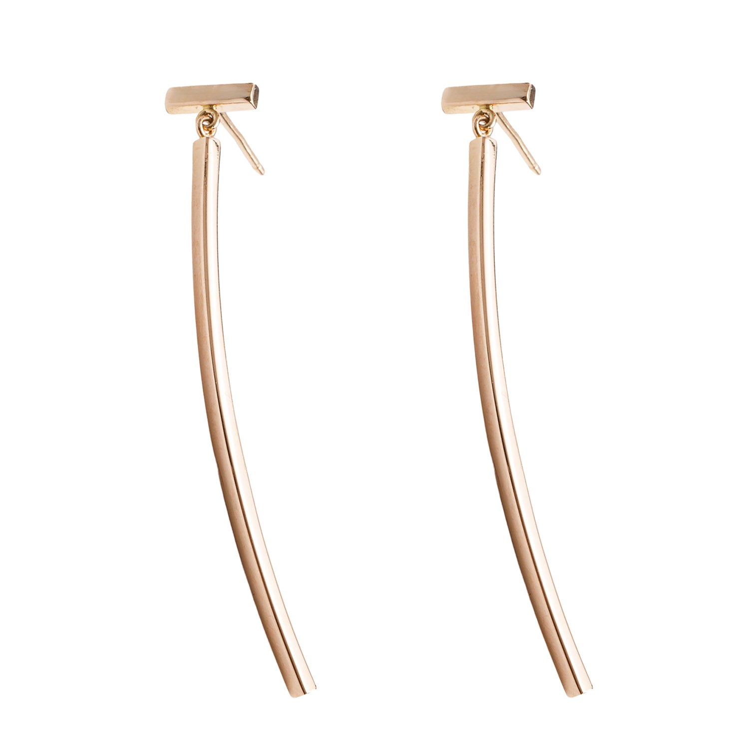 Tiffany & Co. 18k Rose Gold T Bar Earrings w/ Box