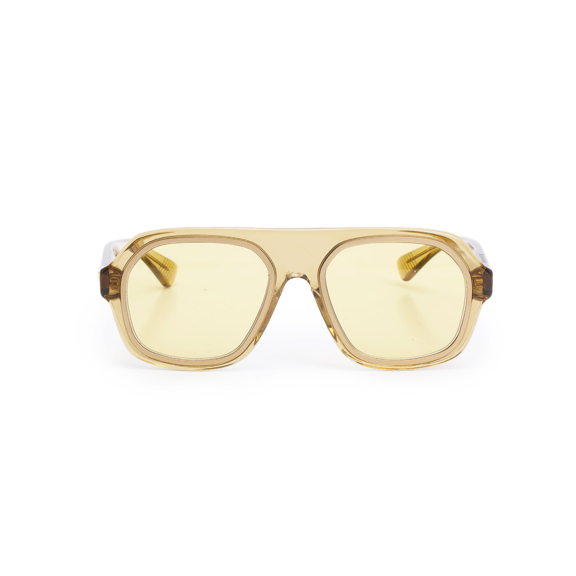 Bottega Veneta BV1217S Brown Transparent Acetate Square Sunglasses w/ Case & Authenticity card