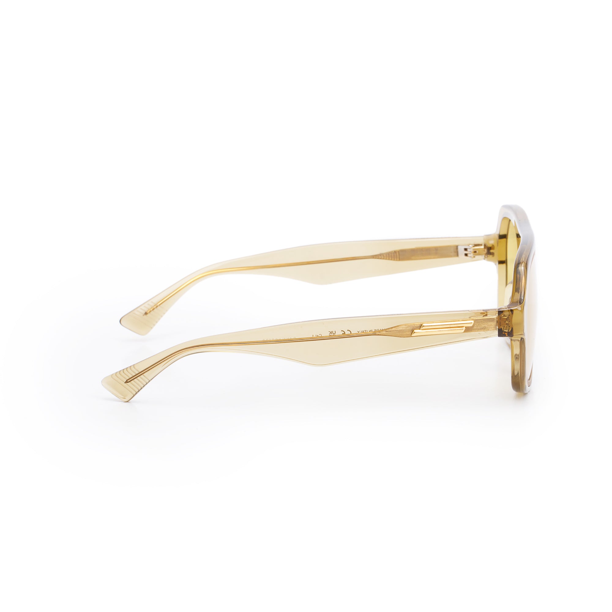 Bottega Veneta BV1217S Brown Transparent Acetate Square Sunglasses w/ Case & Authenticity card