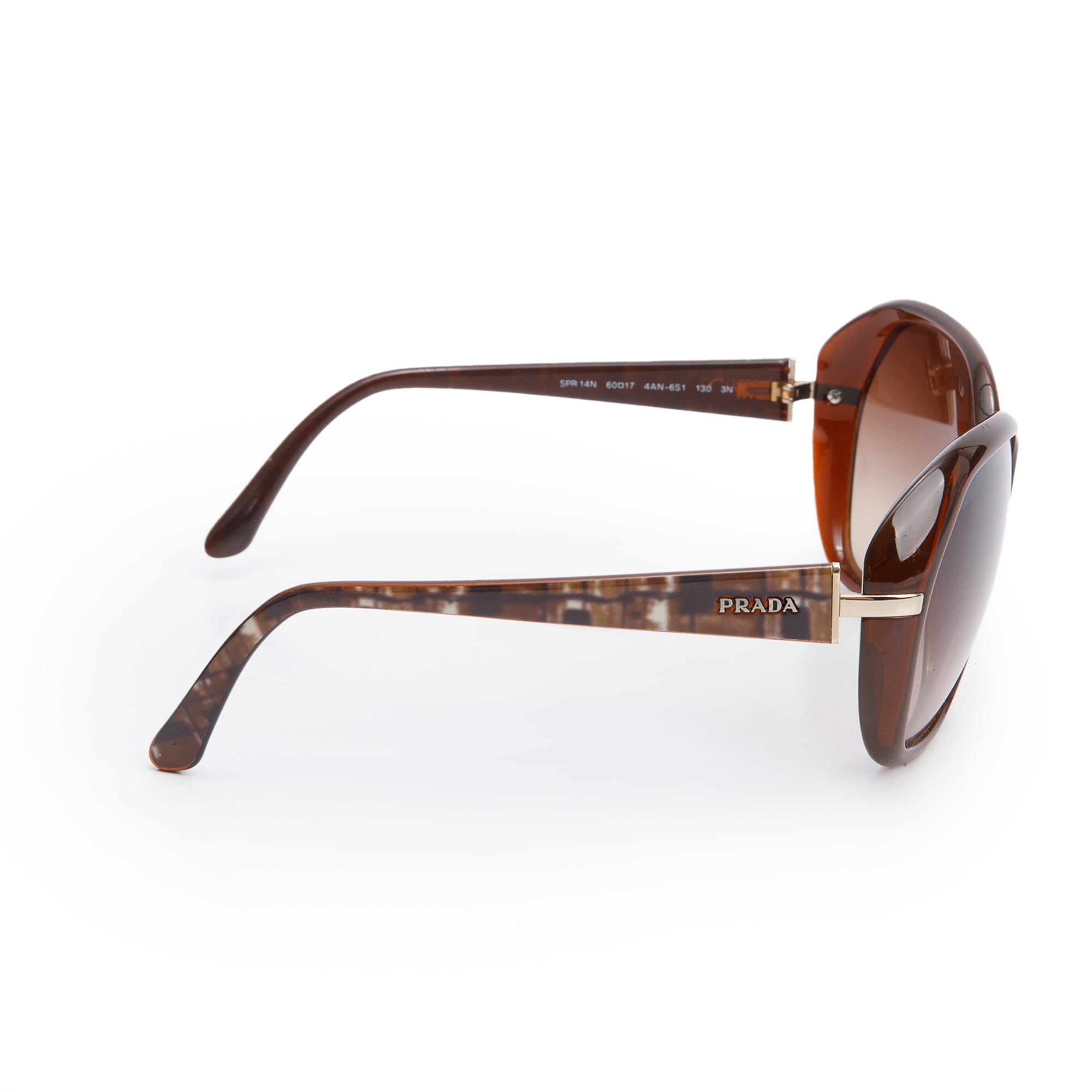 Prada SPR1 4N Brown Acetate Oversized Square Sunglasses