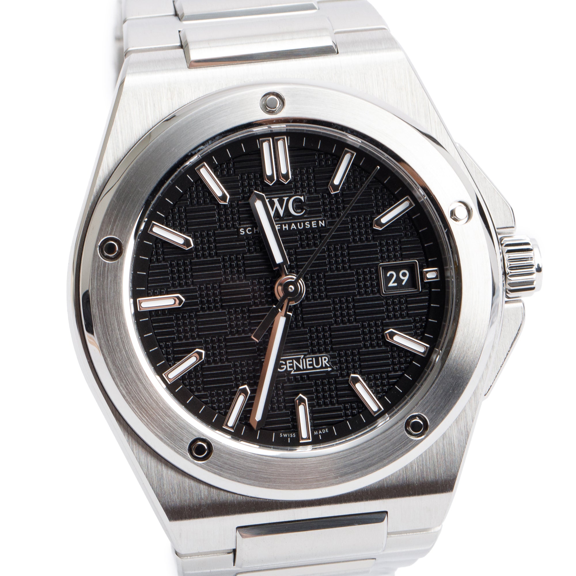 IWC Stainless Steel Ingenieur 40 MM Automatic Watch Black Dial 3289 w/ Box