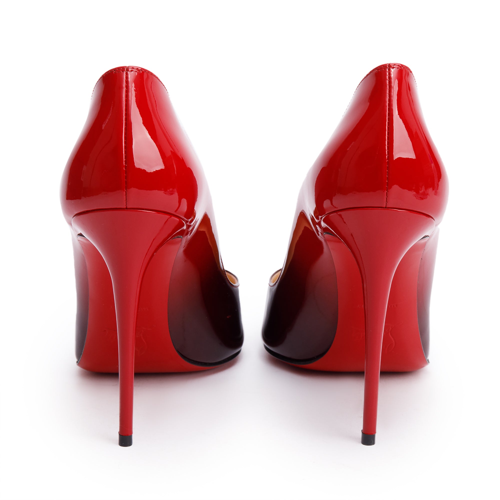 Christian Louboutin 2022 Red Ombre Patent Leather Hot Chick 100 Pumps, Size 38 w/ Box & Receipt