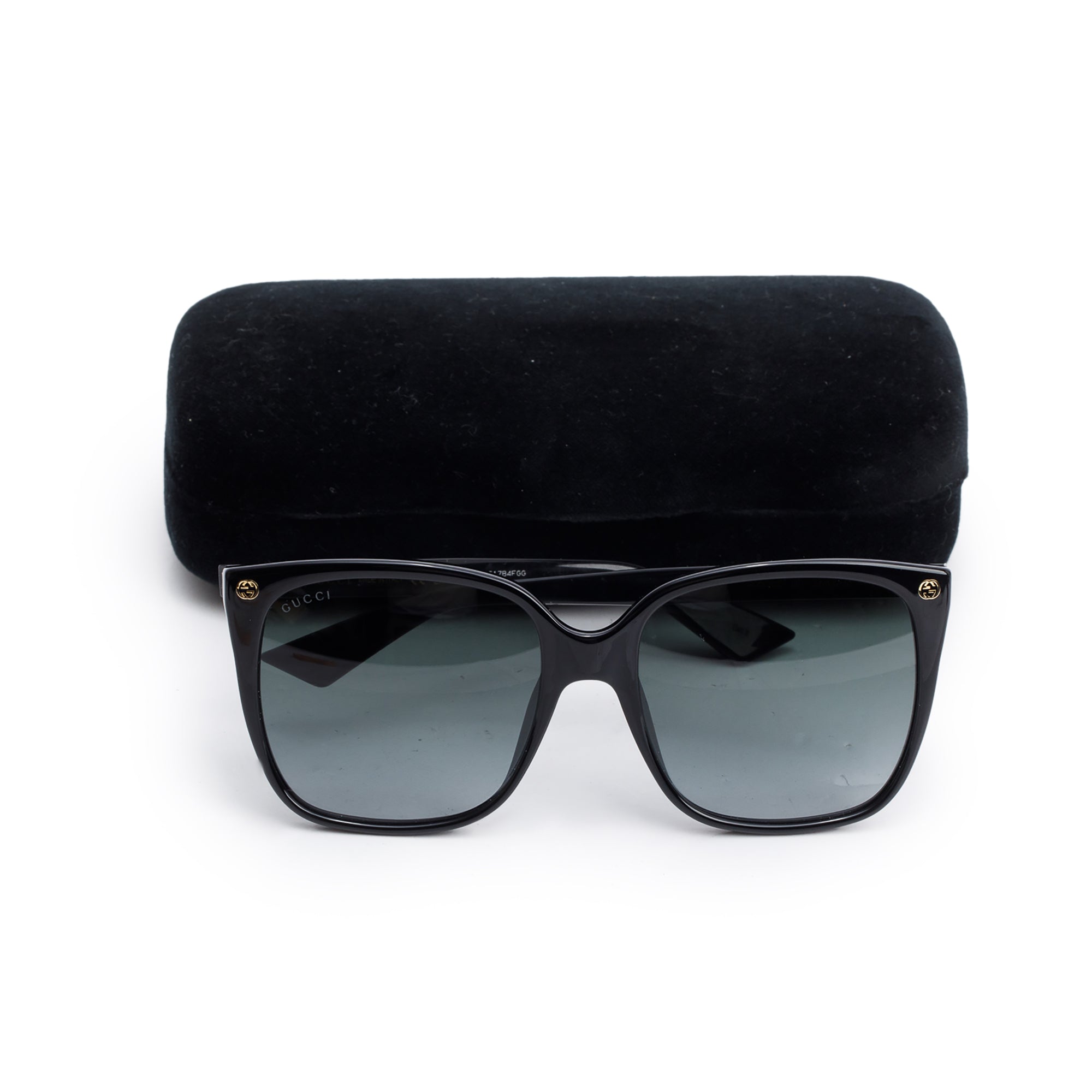 Gucci GG0022S Black Acetate Square Sunglasses w/ Case