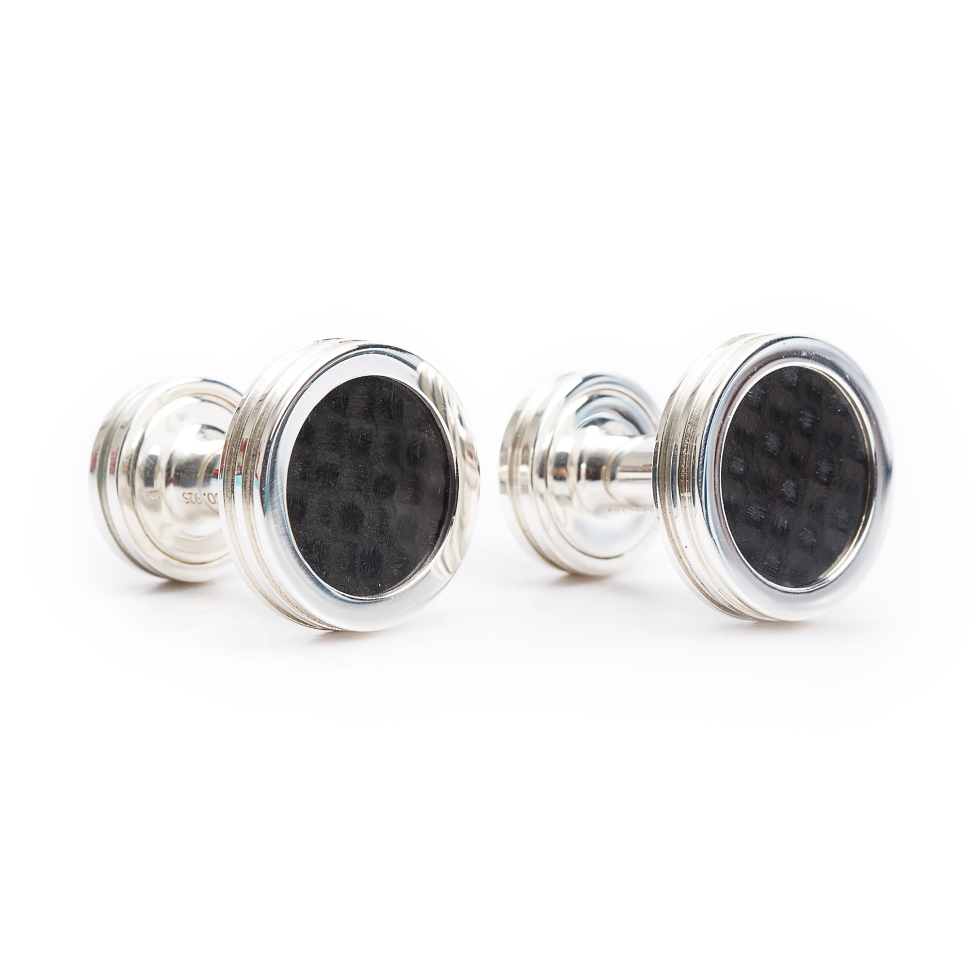 Tiffany & Co. Paloma Picasso Sterling Silver Carbon Fiber Cufflinks w/ Box