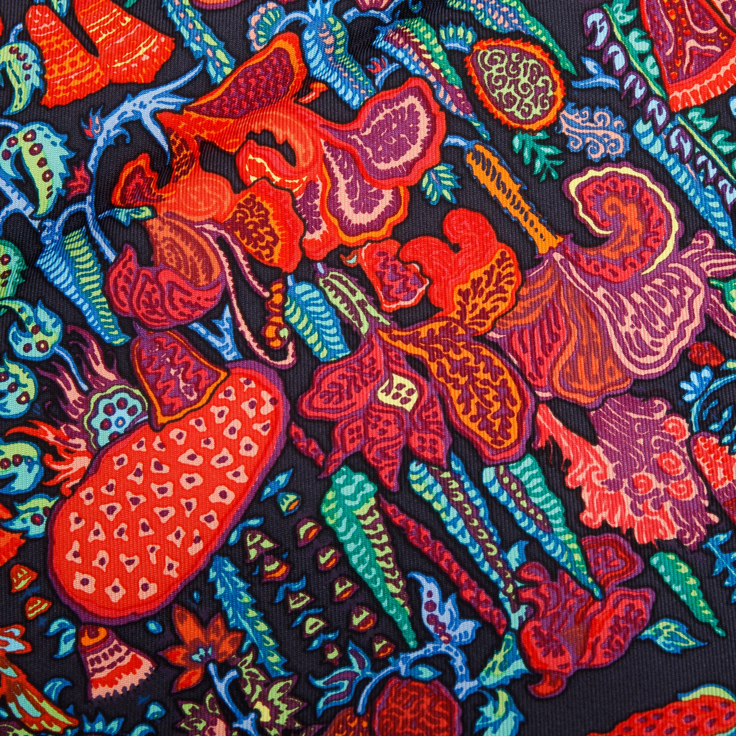 Hermes Black/Multicolor 'Legende Moghole' Silk Scarf 90