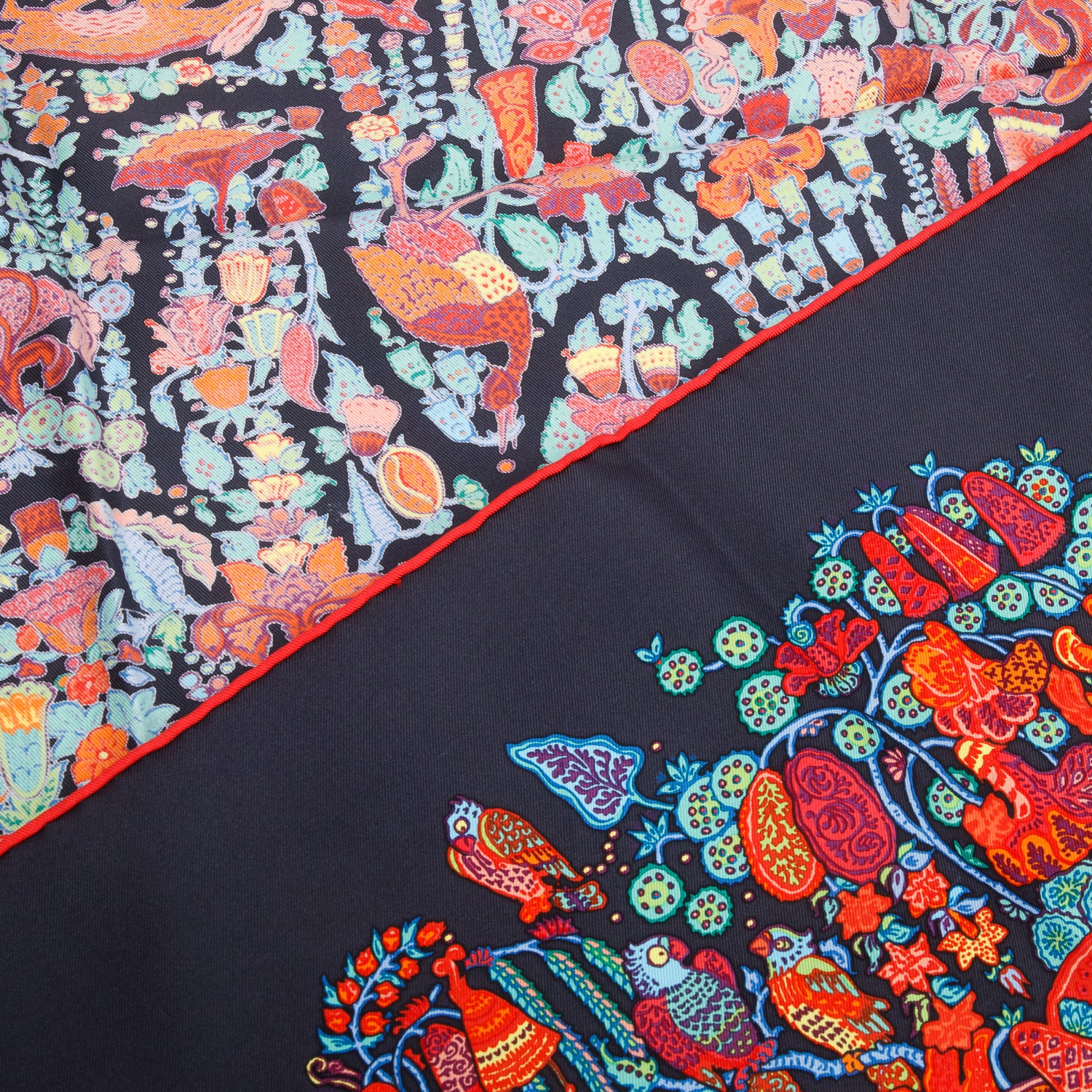 Hermes Black/Multicolor 'Legende Moghole' Silk Scarf 90