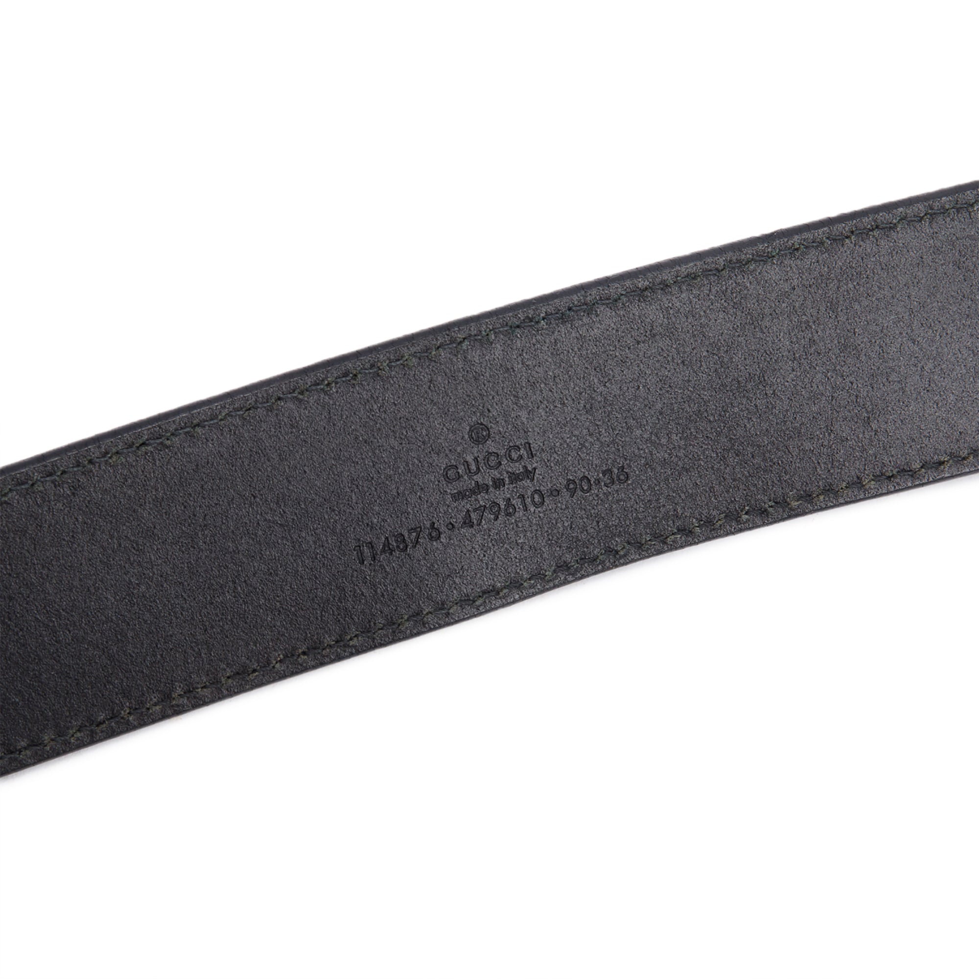 Gucci Black Leather Interlocking G Belt 90 36