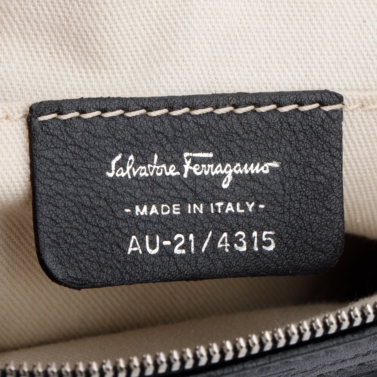 Ferragamo Black Leather Double Gancini Mini Pochetter Bag