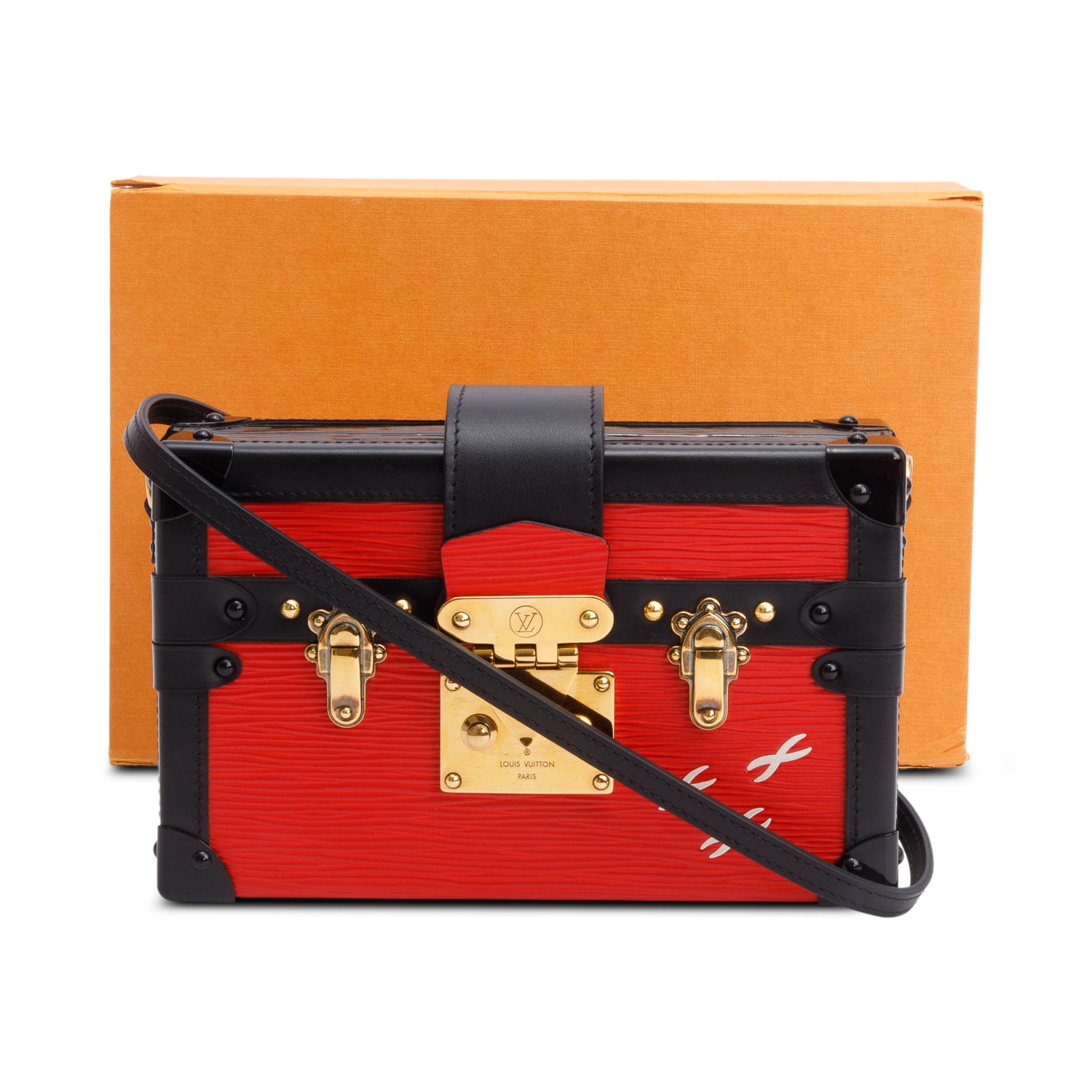 Louis Vuitton Red Epi Leather Petite Malle w/ Box