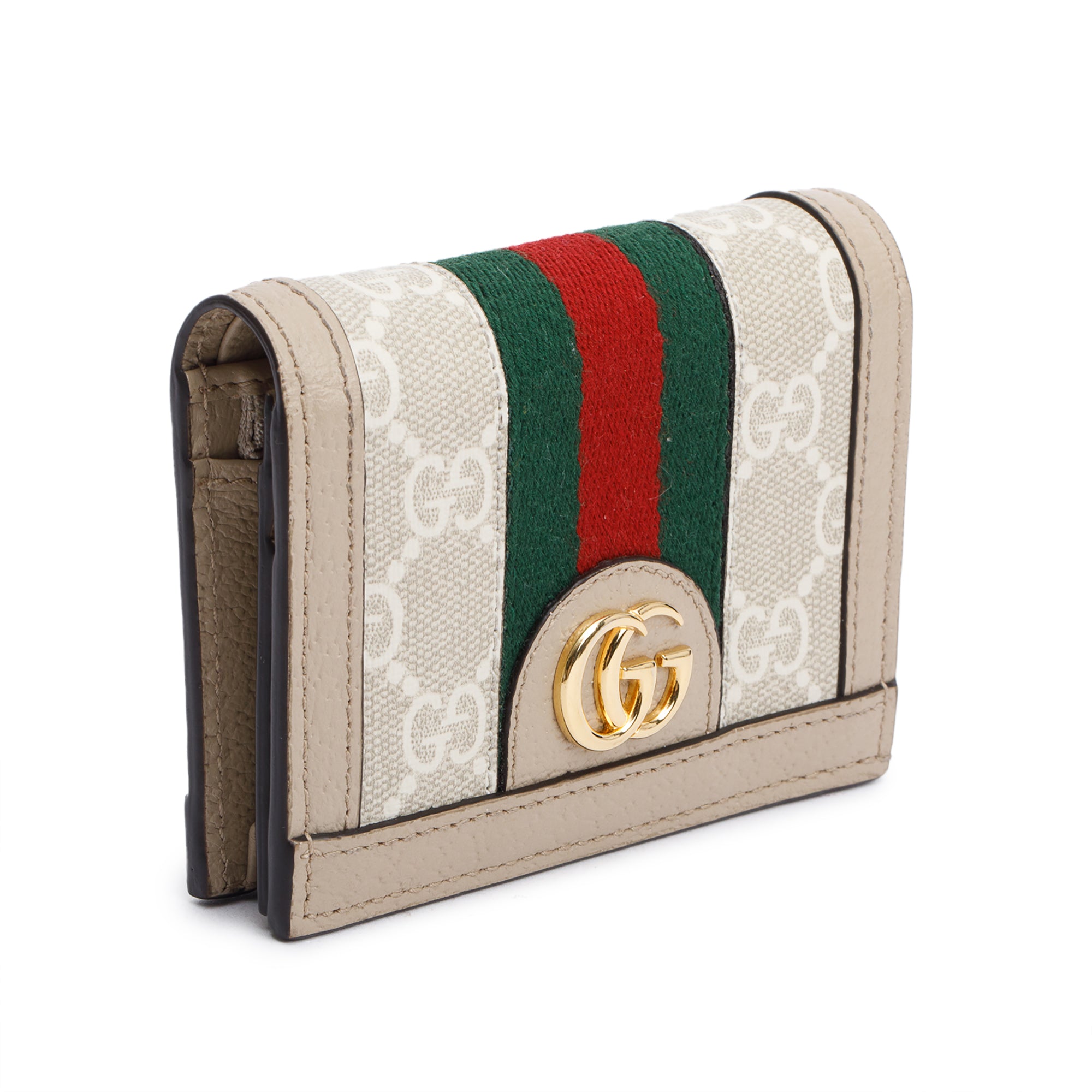 Gucci Beige Ophidia GG Supreme Canvas Card Case Wallet w/ Box