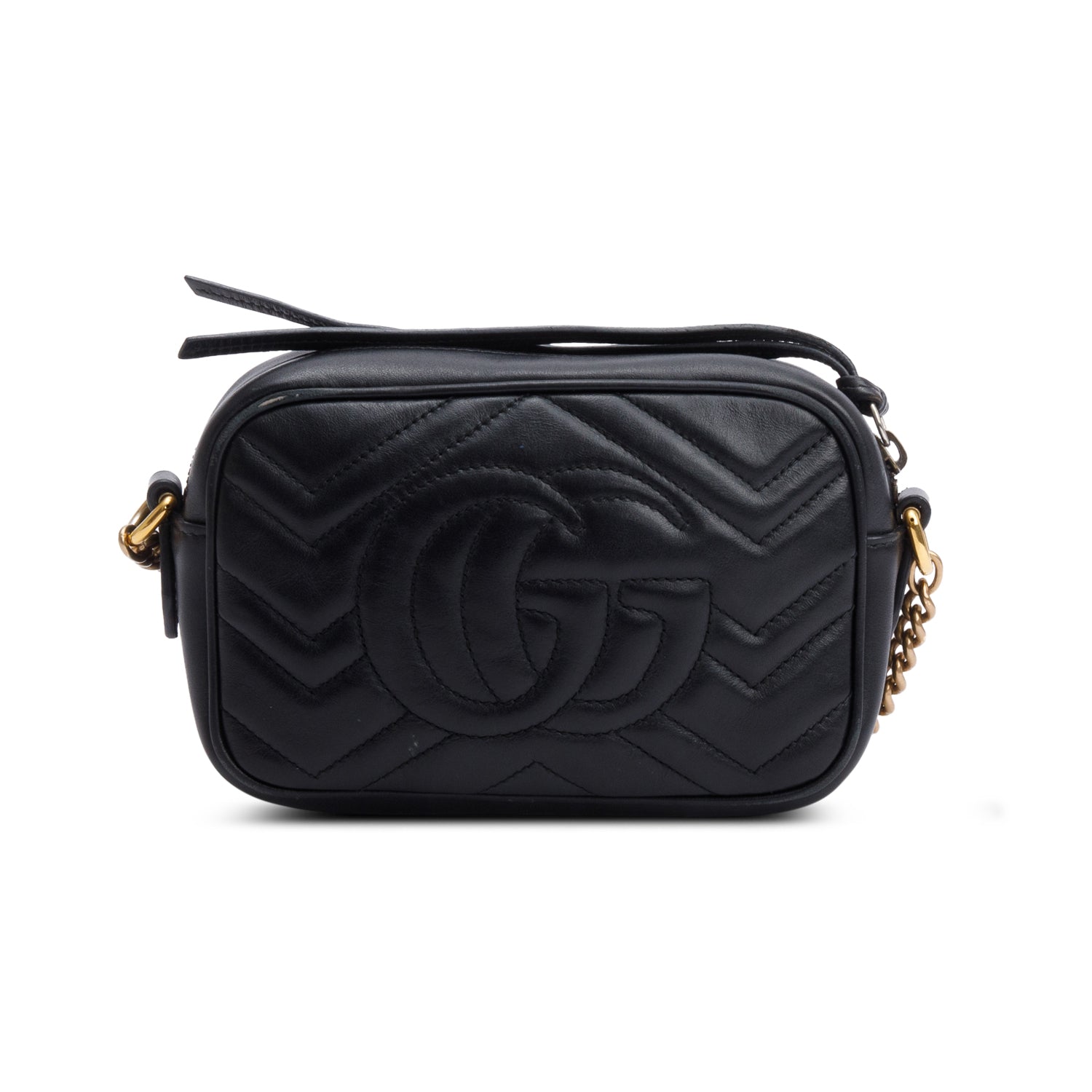 Gucci Black GG Marmont Matelasse Mini Camera Bag