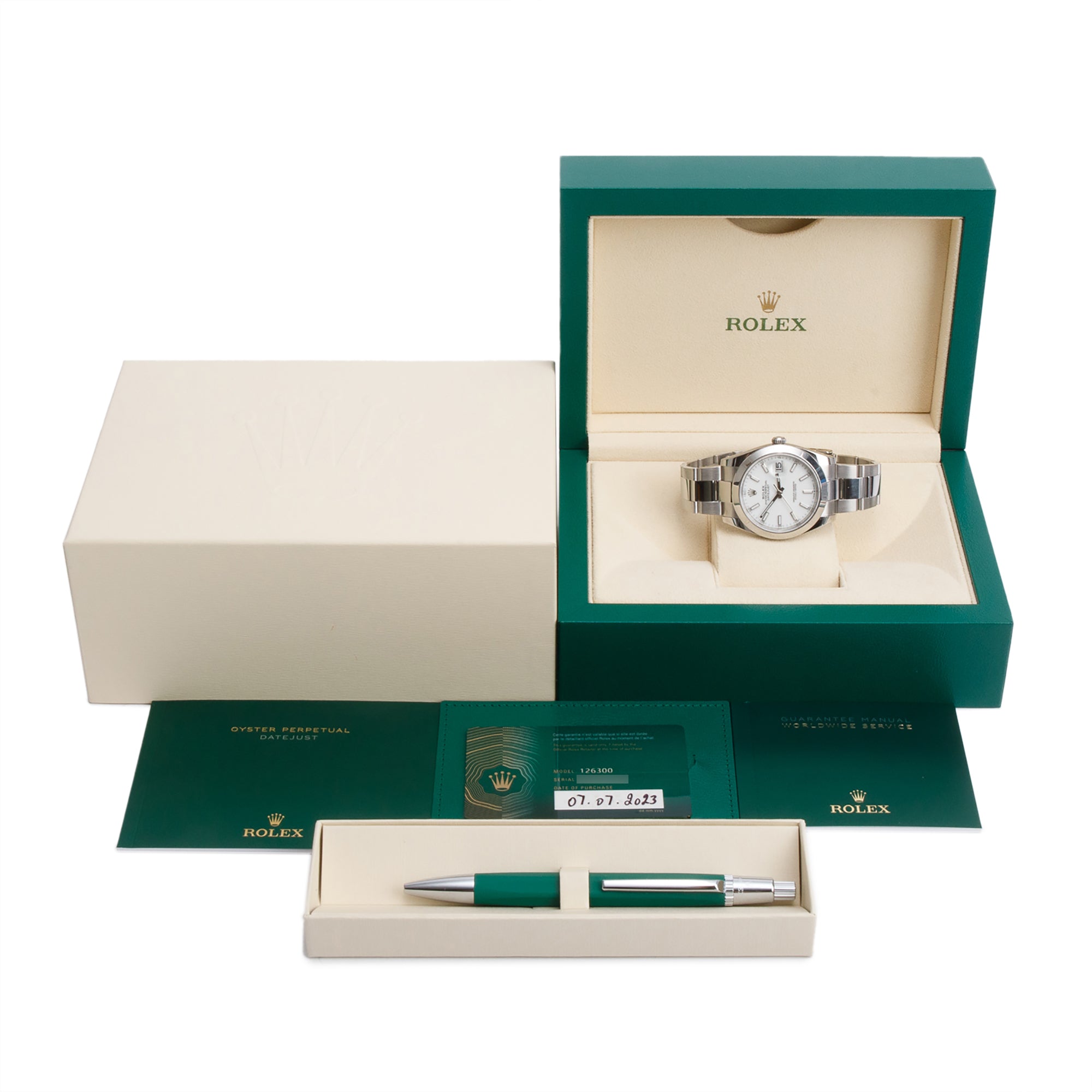 Rolex 2023 Stainless Steel Oyster Perpetual White Dial Datejust 41 MM Watch 126300 w/ Box & Papers