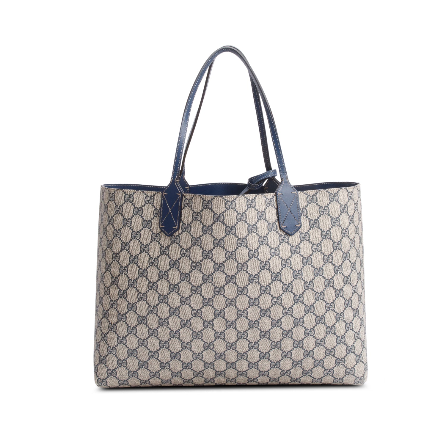 Gucci Blue GG Supreme Reversible Medium Tote w/ Box