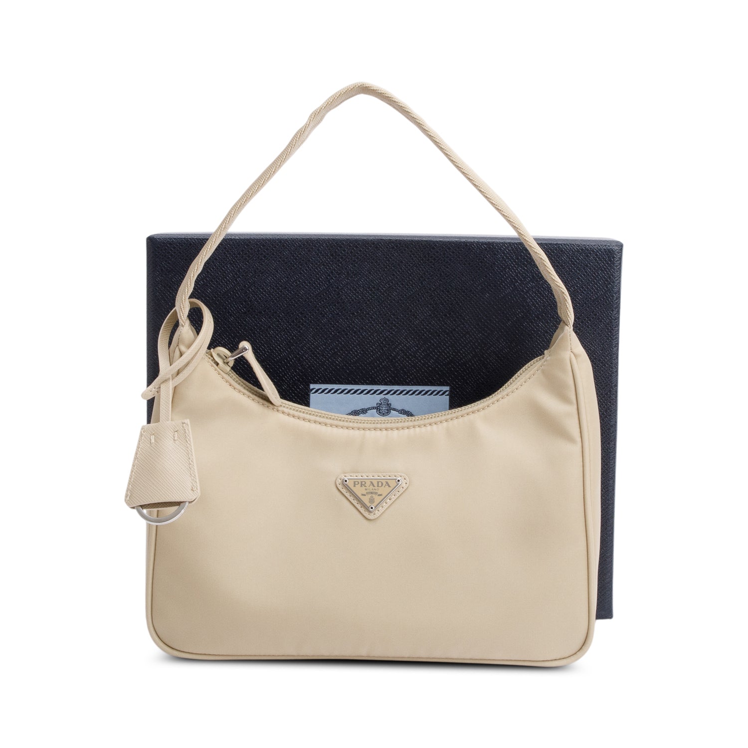 Prada 2022 Beige Re-Edition 2000 Re-Nylon Mini Bag w/ Box & Authenticity Card