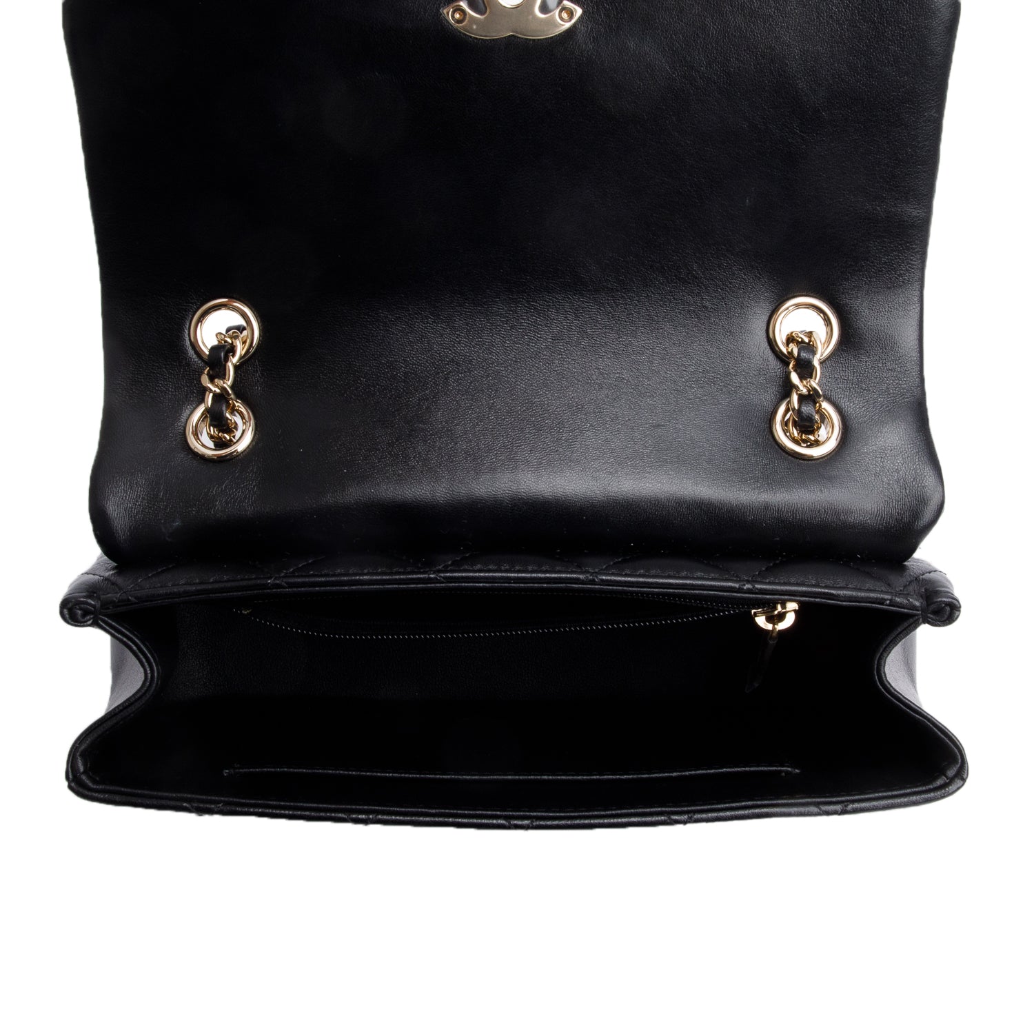 Chanel 2025 Black Quilted Lambskin Leather Small Flap Bag w/ Receipt