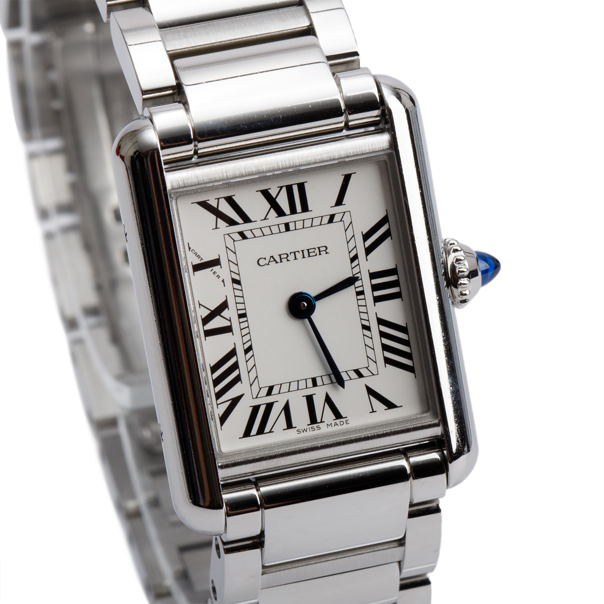 Cartier 2023 Stainless Steel Tank Must de Cartier Quartz Watch, Small Model 4322 w/ Box & Papers