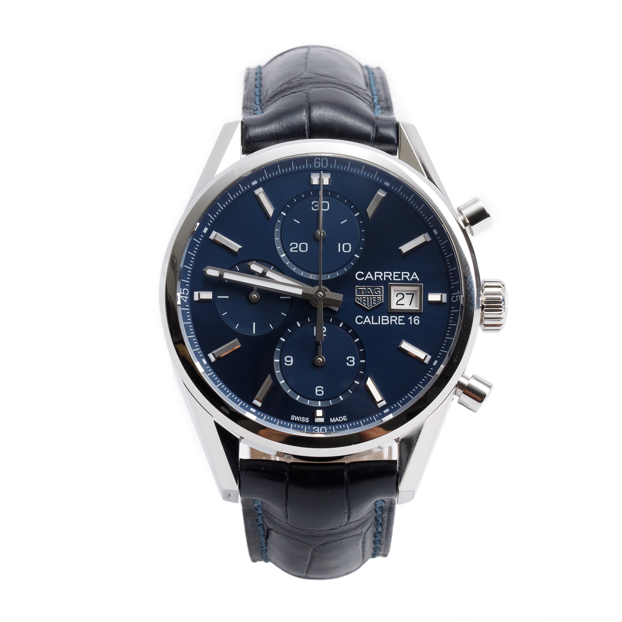 Tag Heuer Stainless Steel Blue Dial Carrera 41 MM Automatic Chronograph Watch CBK2112 w/ Box & Papers