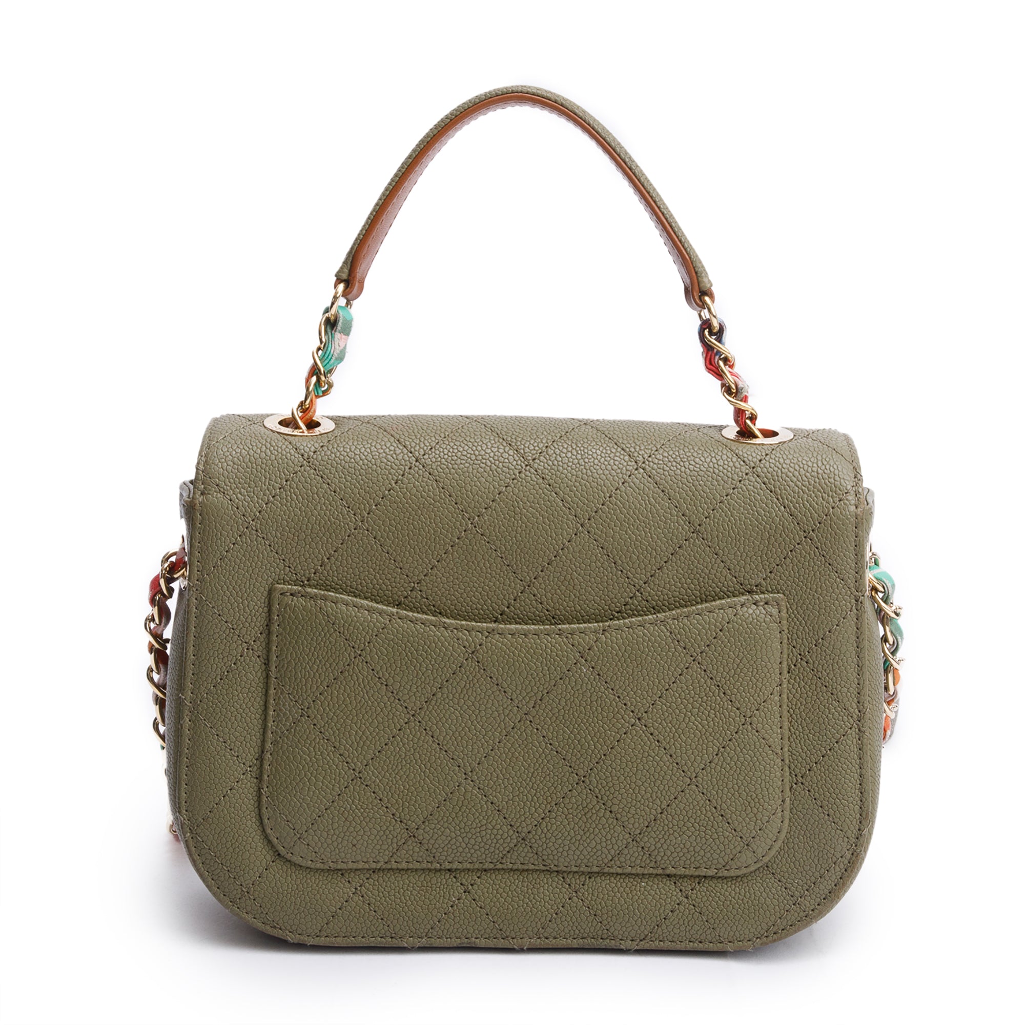 Chanel Green Caviar Paris-Cuba Thread Around Flap Bag w/ Authenticity Card