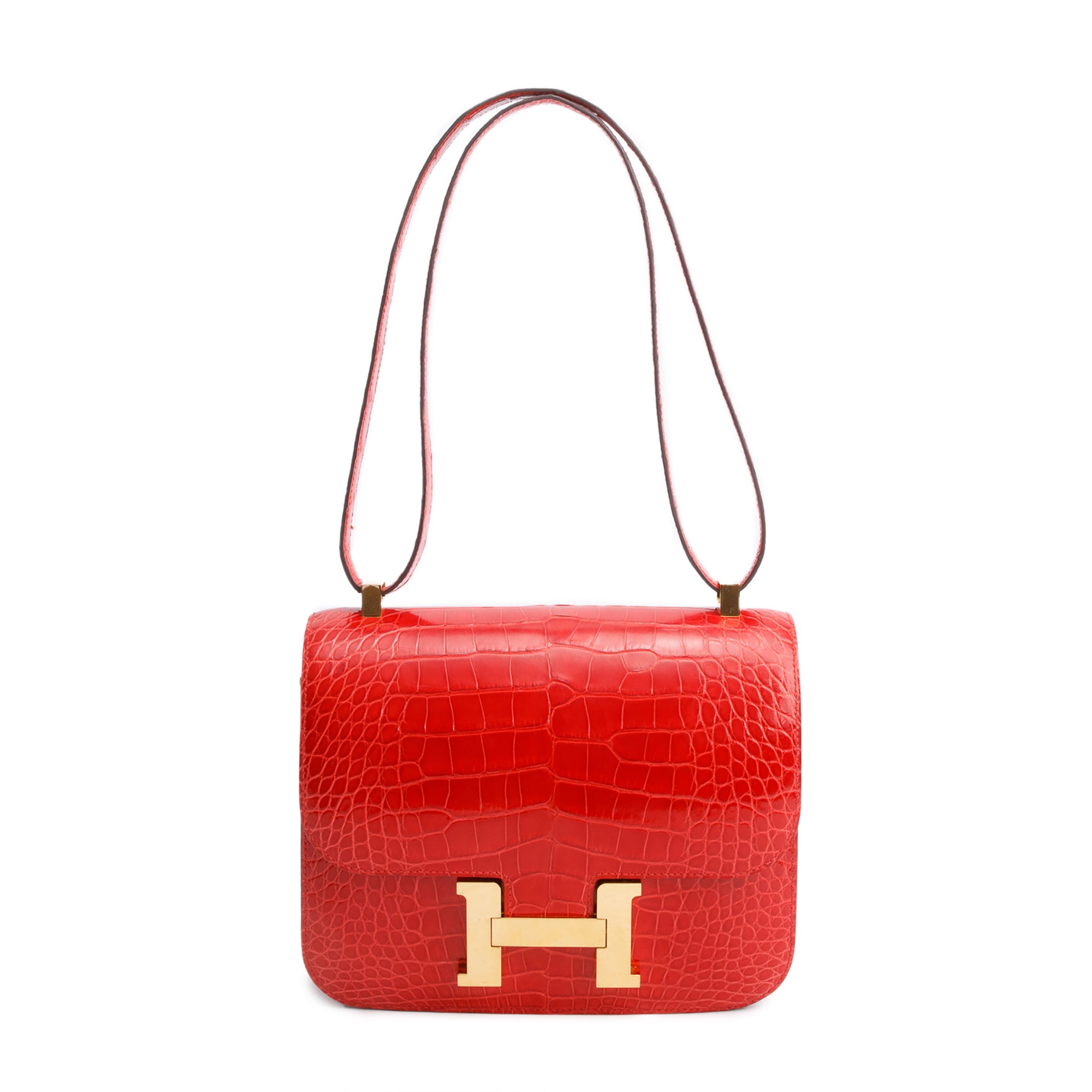 Hermes Braise Shiny Alligator Constance 24