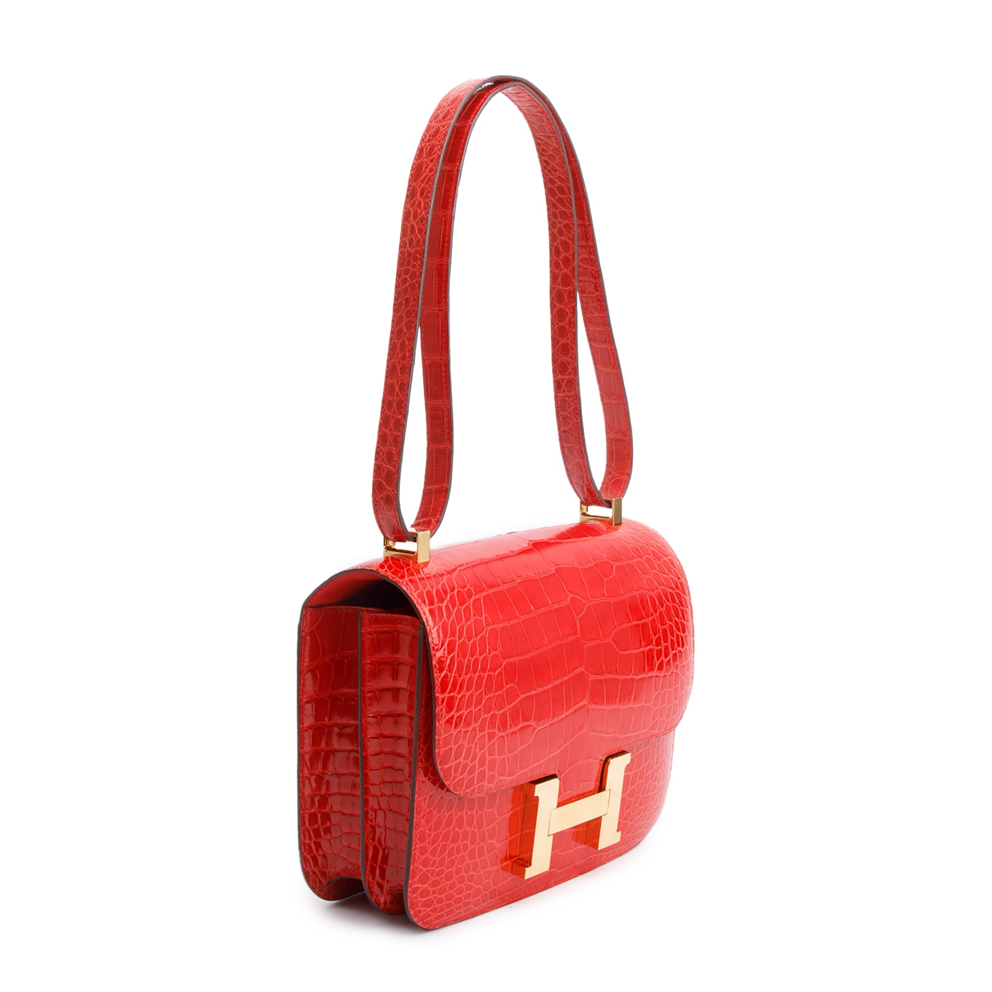 Hermes Braise Shiny Alligator Constance 24