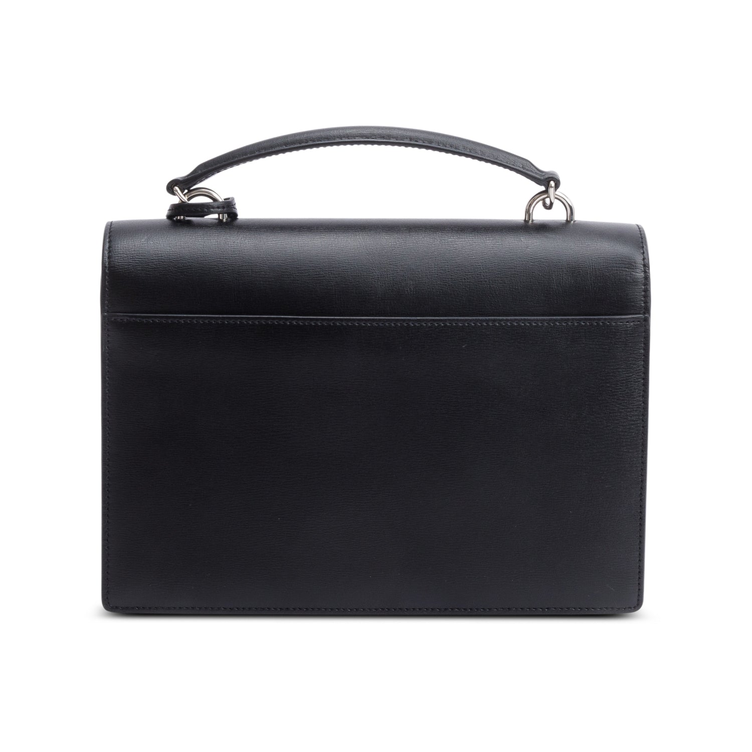 Saint Laurent Black Leather Sunset Top Handle Bag w/ Box