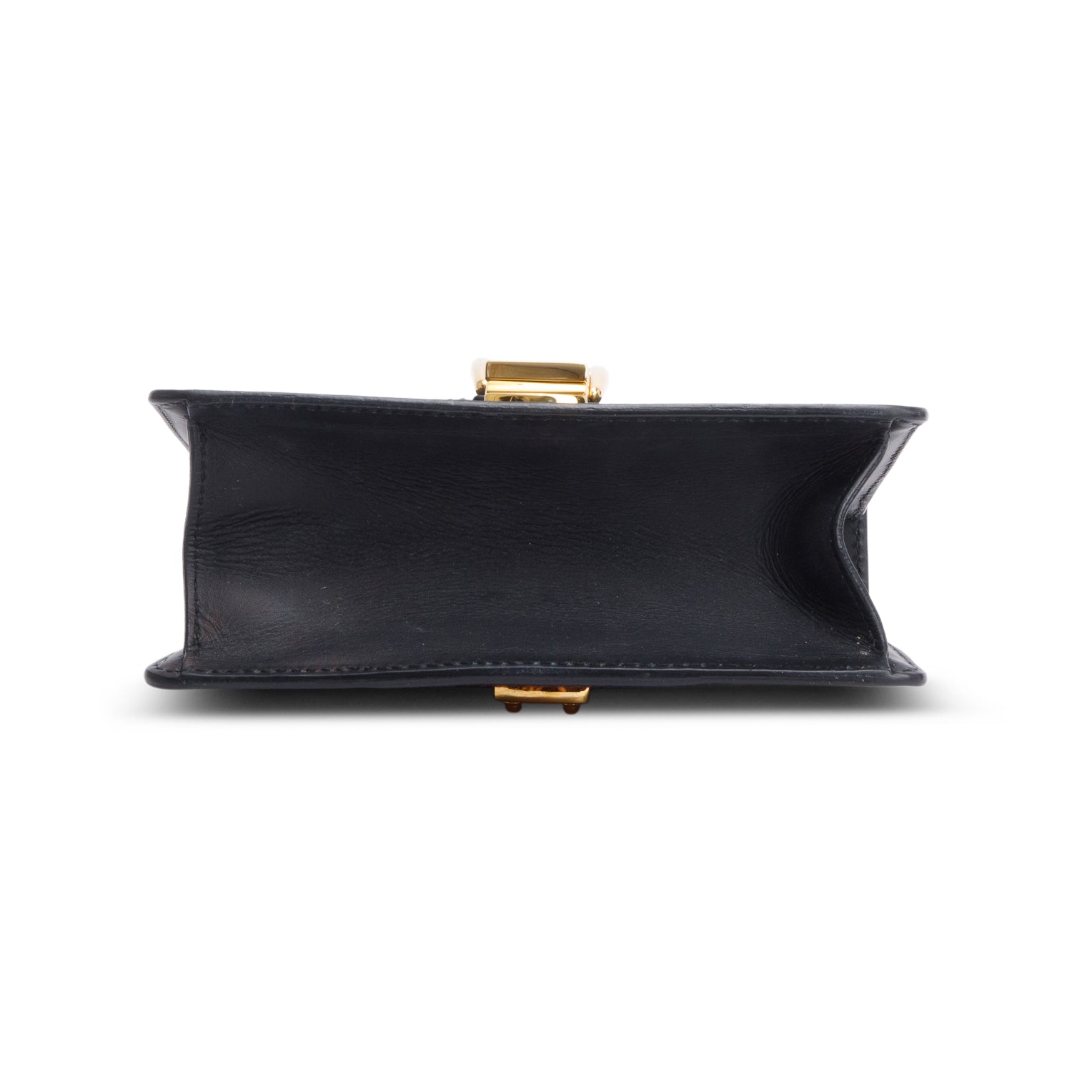 Gucci Black Calfskin Leather Web Mini Sylvie Chain Shoulder Bag