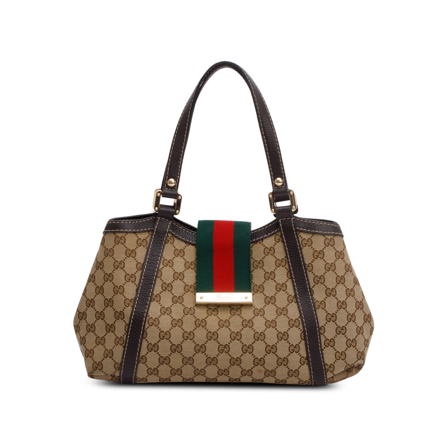 Gucci Beige GG Canvas Web Sherry Hobo Bag