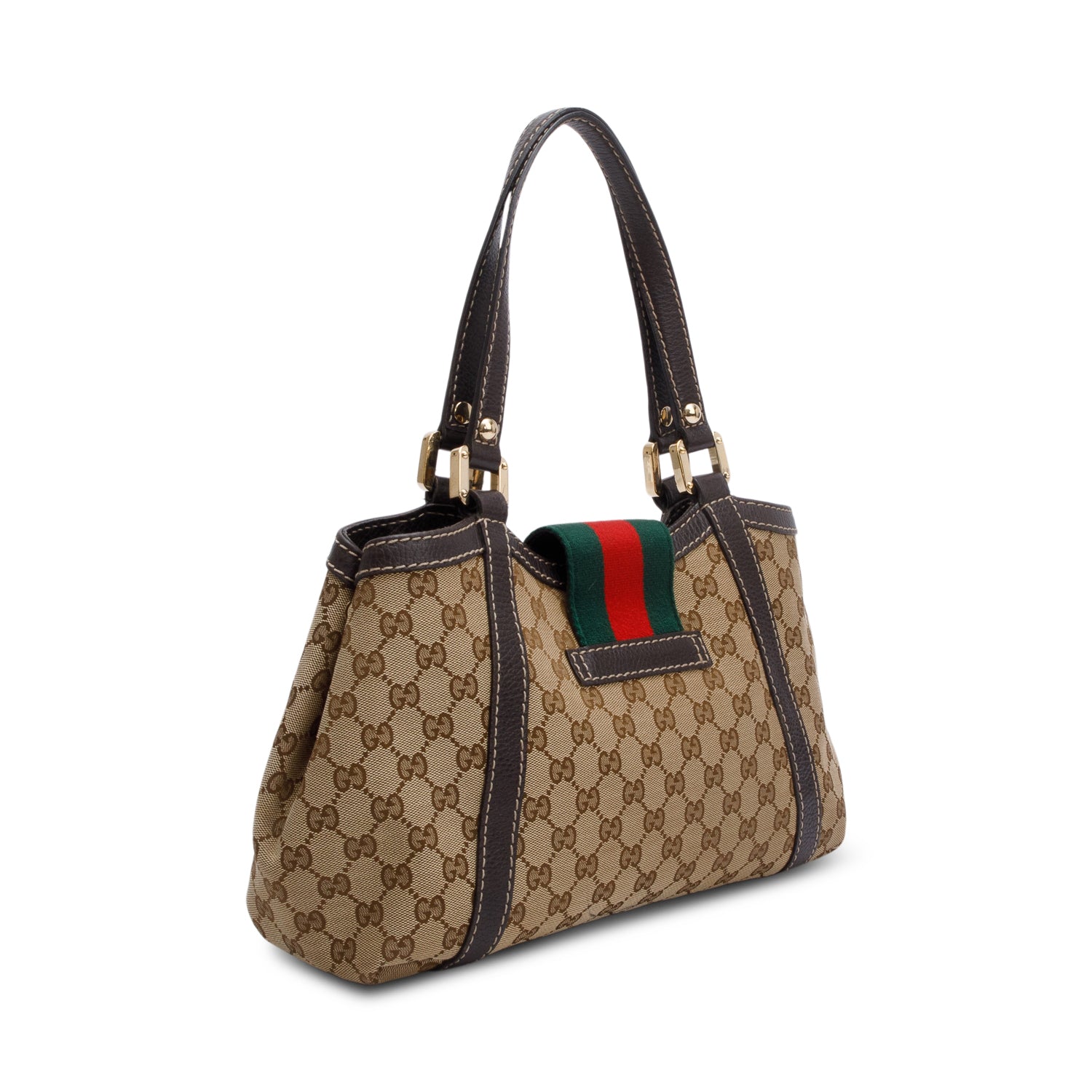 Gucci Beige GG Canvas Web Sherry Hobo Bag