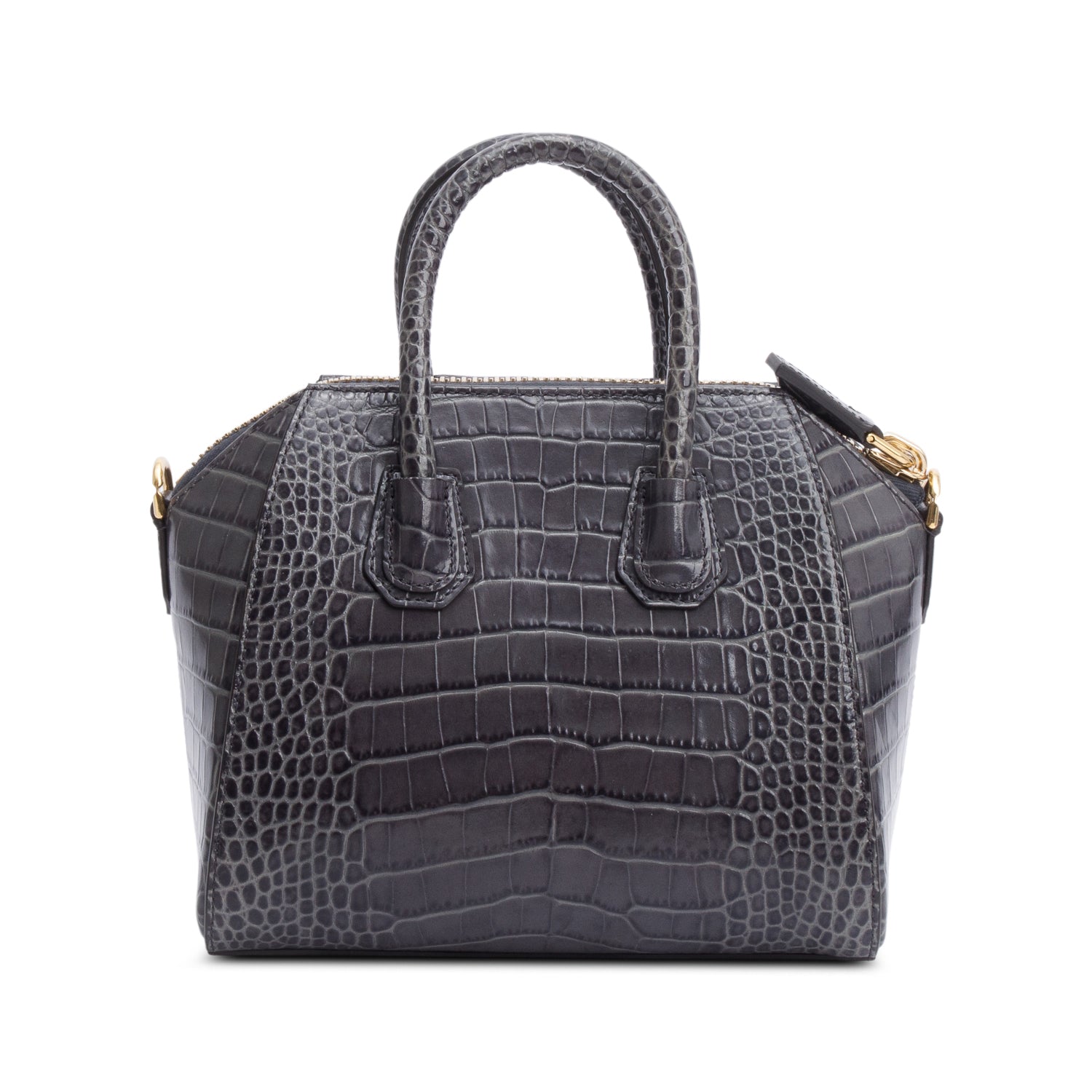 Givenchy Grey Croc Embossed Leather Mini Antigona Bag w/ Strap
