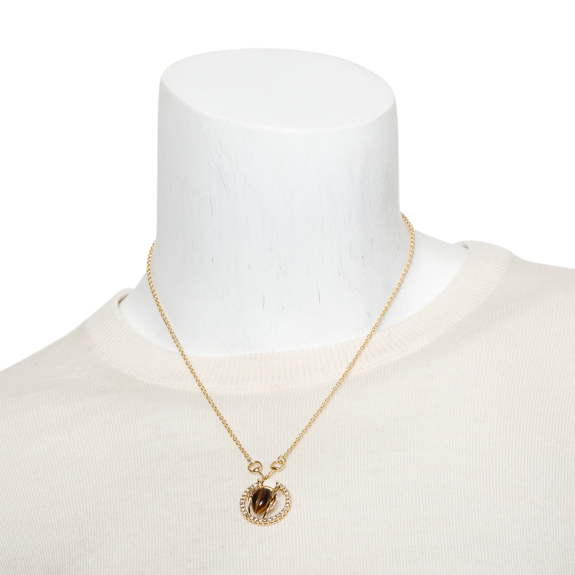 Gucci 18k Yellow Gold Diamond Scarab Beetle Pendant Necklace w/ Box