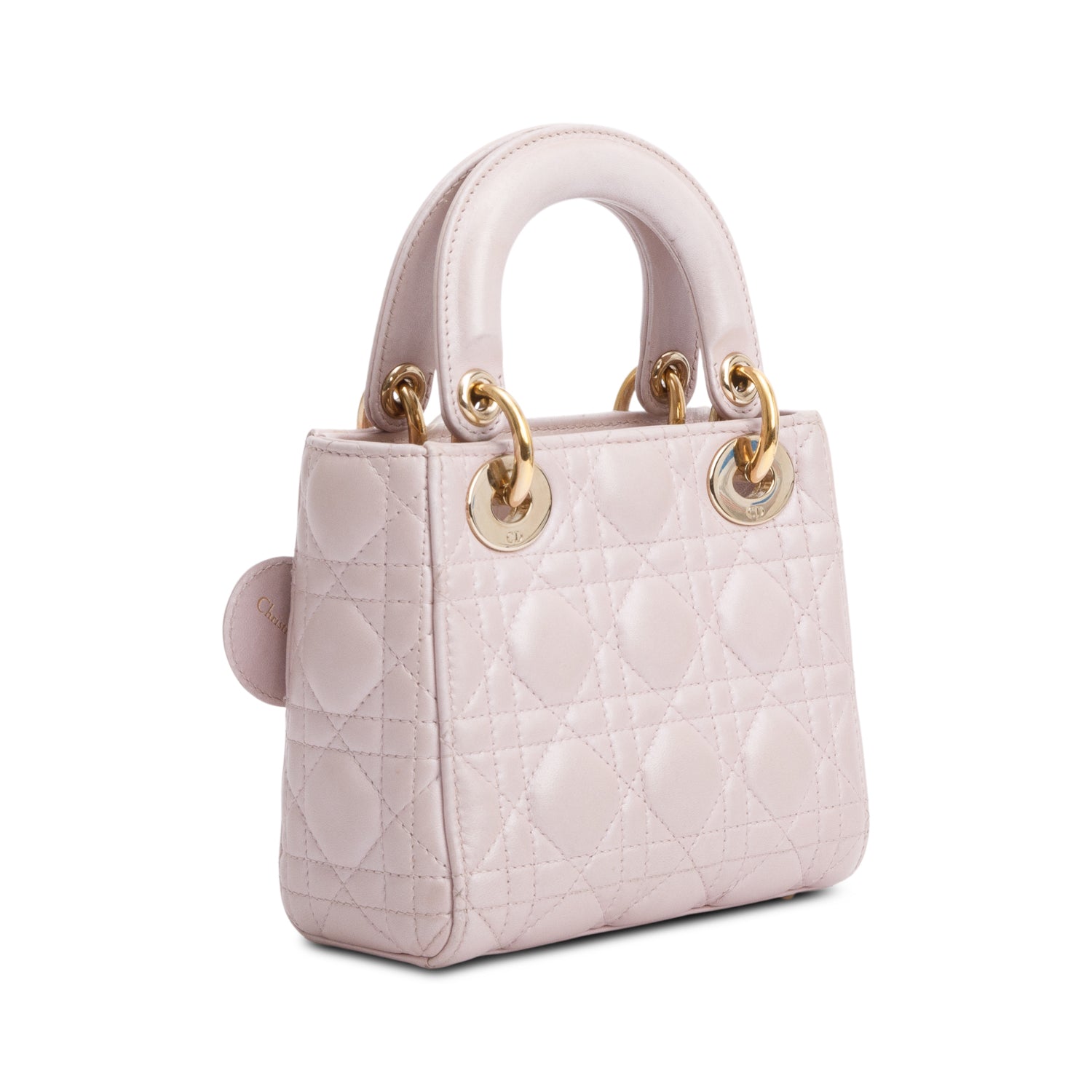 Christian Dior 2020 Pink Cannage Leather Mini Lady Dior Bag w/ Strap