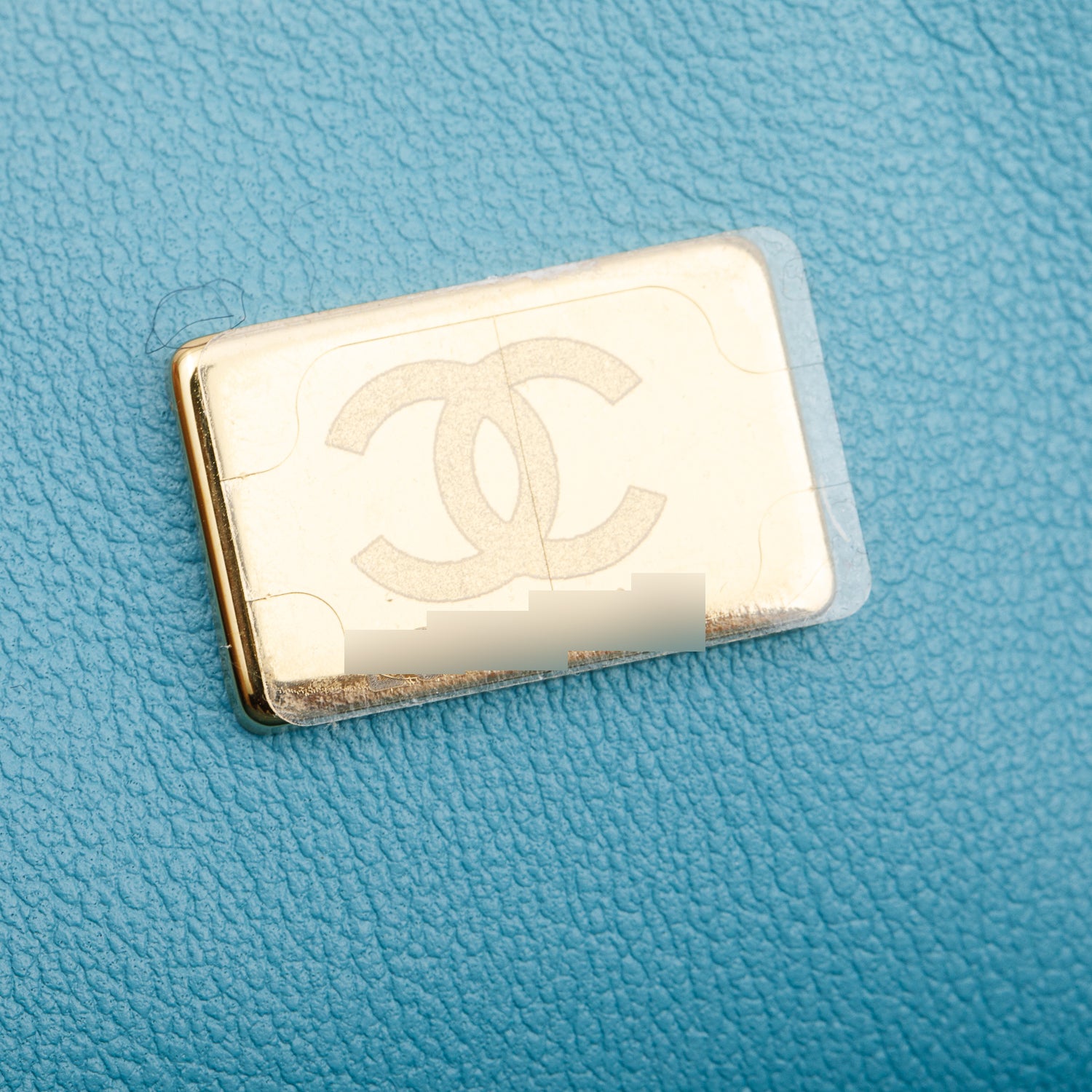 Chanel Turquoise Quilted Lambskin Leather Rectangular Mini Crystal Top Flap Bag w/ Box