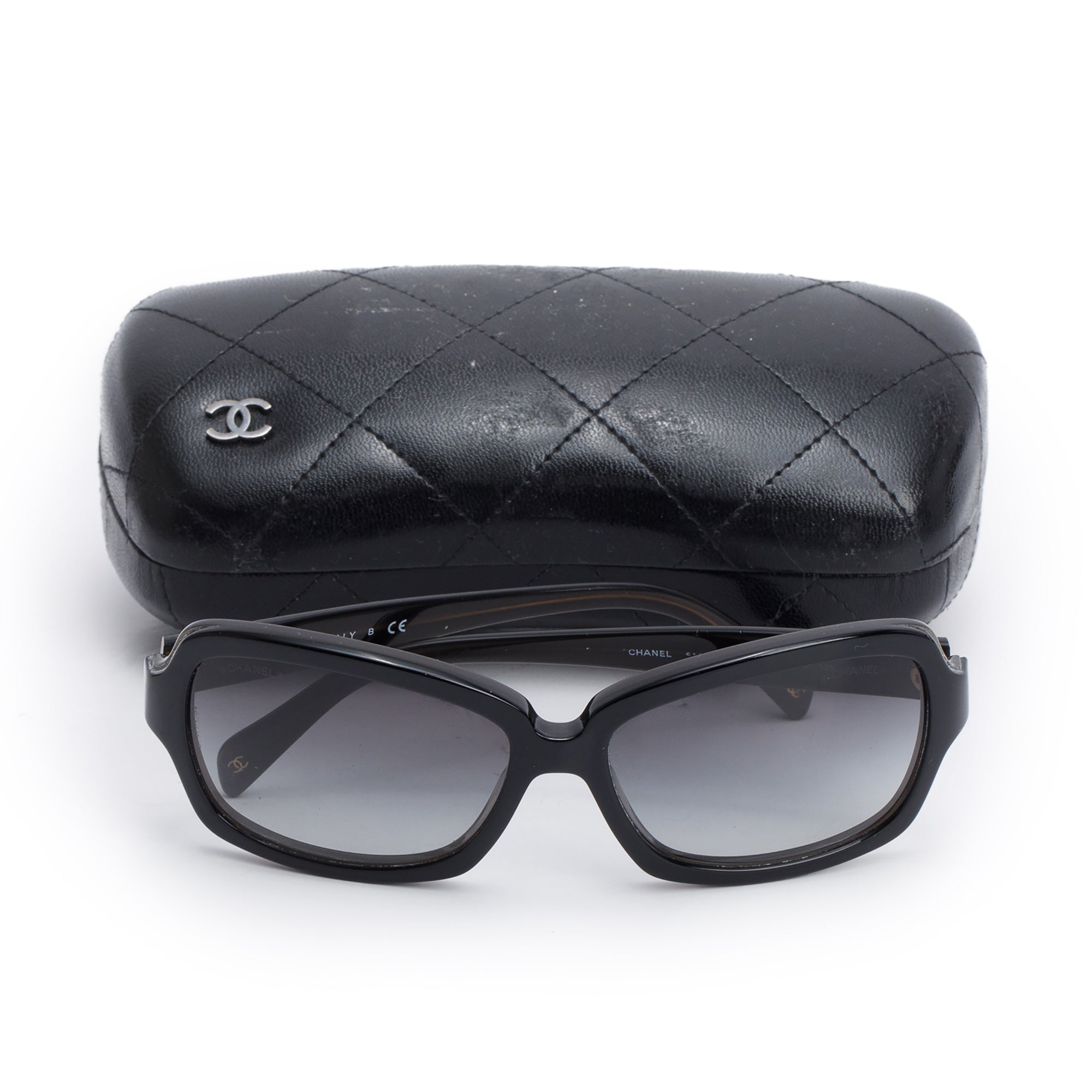 Chanel 5143 Black Acetate CC Square Sunglasses w/ Case – OLIVER'S