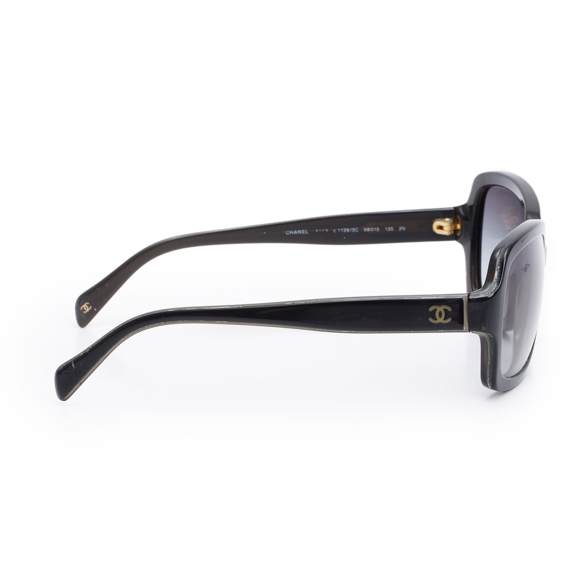 CHANEL 5143-A c.1138/3c サングラス Chanel 5143 Black Acetate CC Square Sunglasses w/ Case – OLIVER'S
