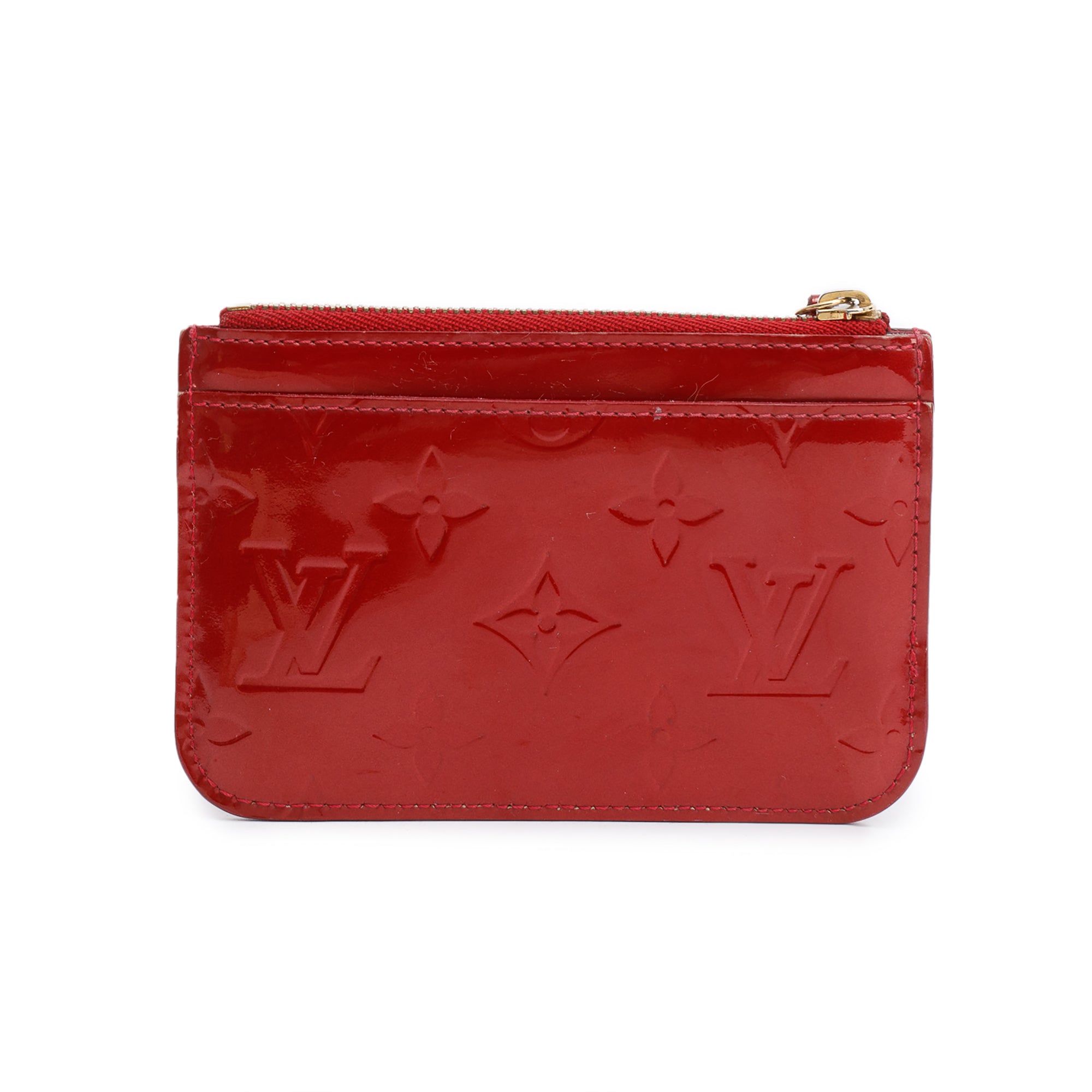 Louis Vuitton Red Monogram Vernis Leather Key Pouch