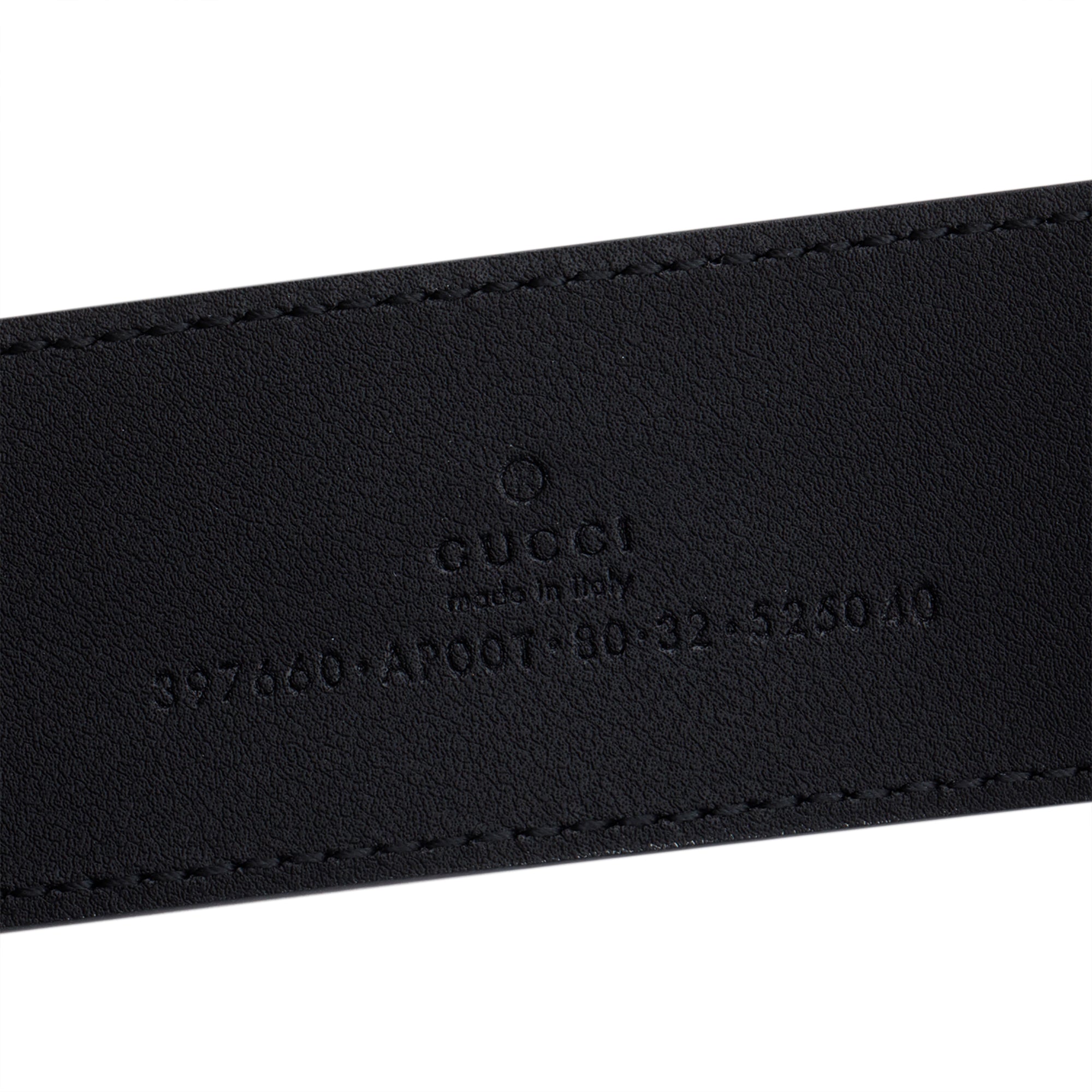 Gucci 2015 Re-Edition Black Wide Leather Belt, 80 32
