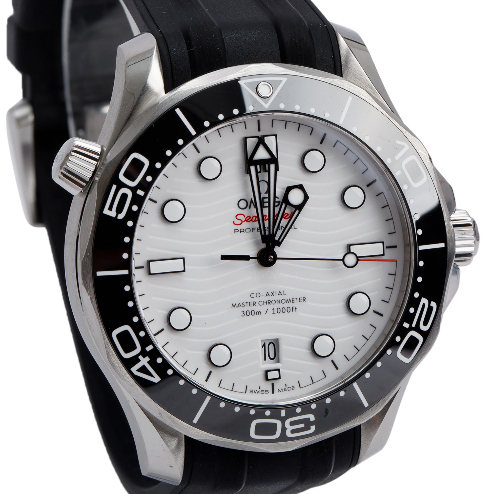 Omega 2023 Stainless Steel Seamaster Diver 300M Co-Axial Master Chronometer 42 MM Automatic Watch White Dial w/ Box & Papers