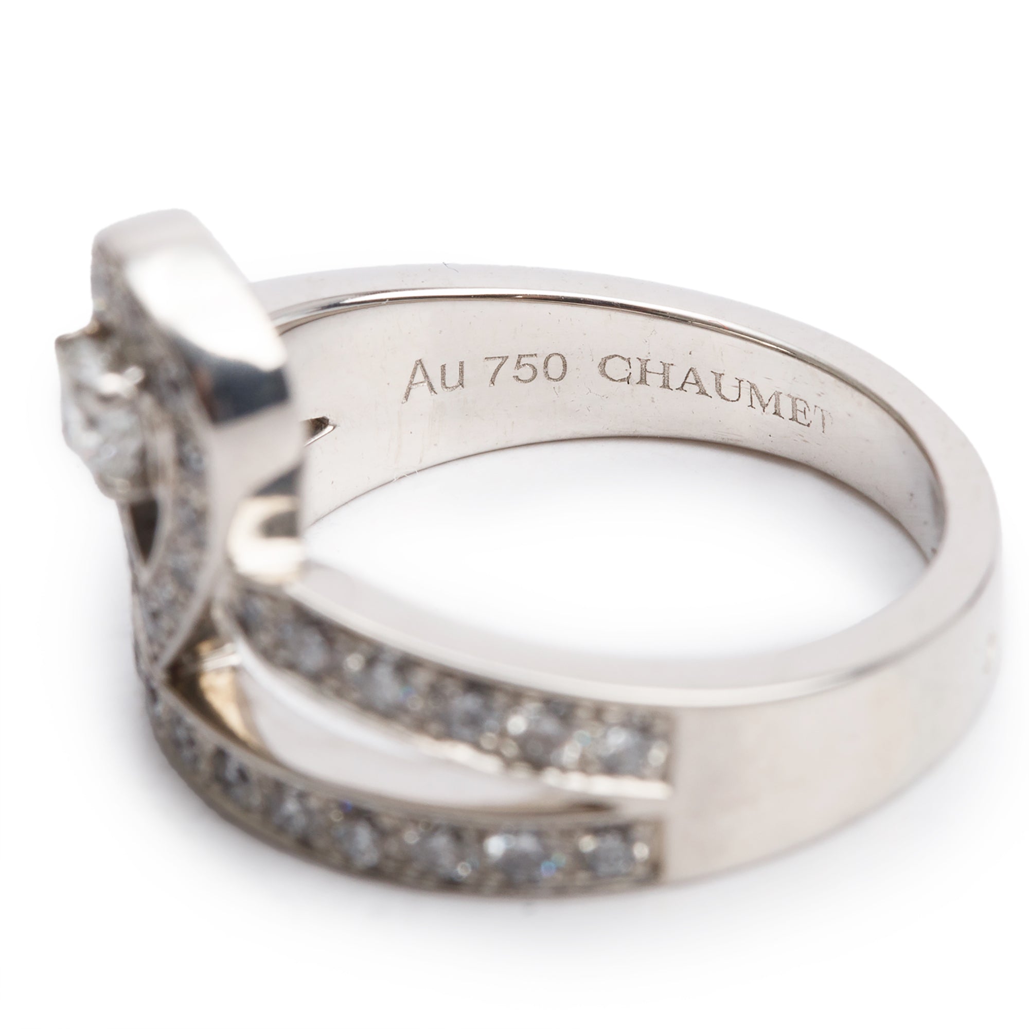 Chaumet 18k White Gold Diamond Josephine Aigrette Ring, Size 6.75 w/ Box