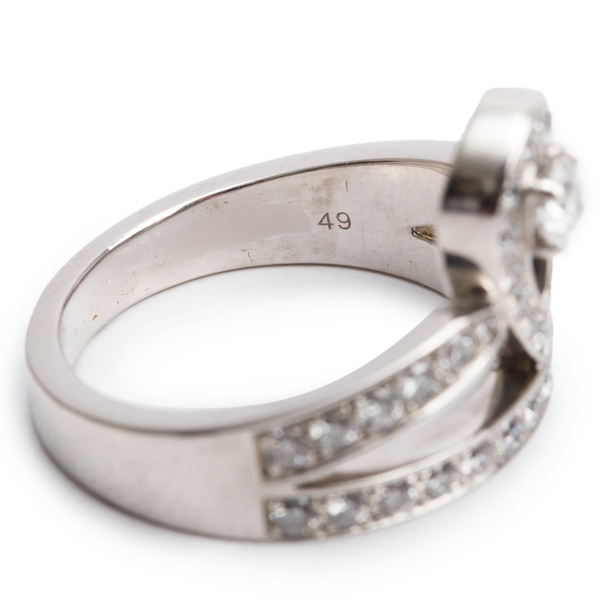 Chaumet 18k White Gold Diamond Josephine Aigrette Ring, Size 6.75 w/ Box