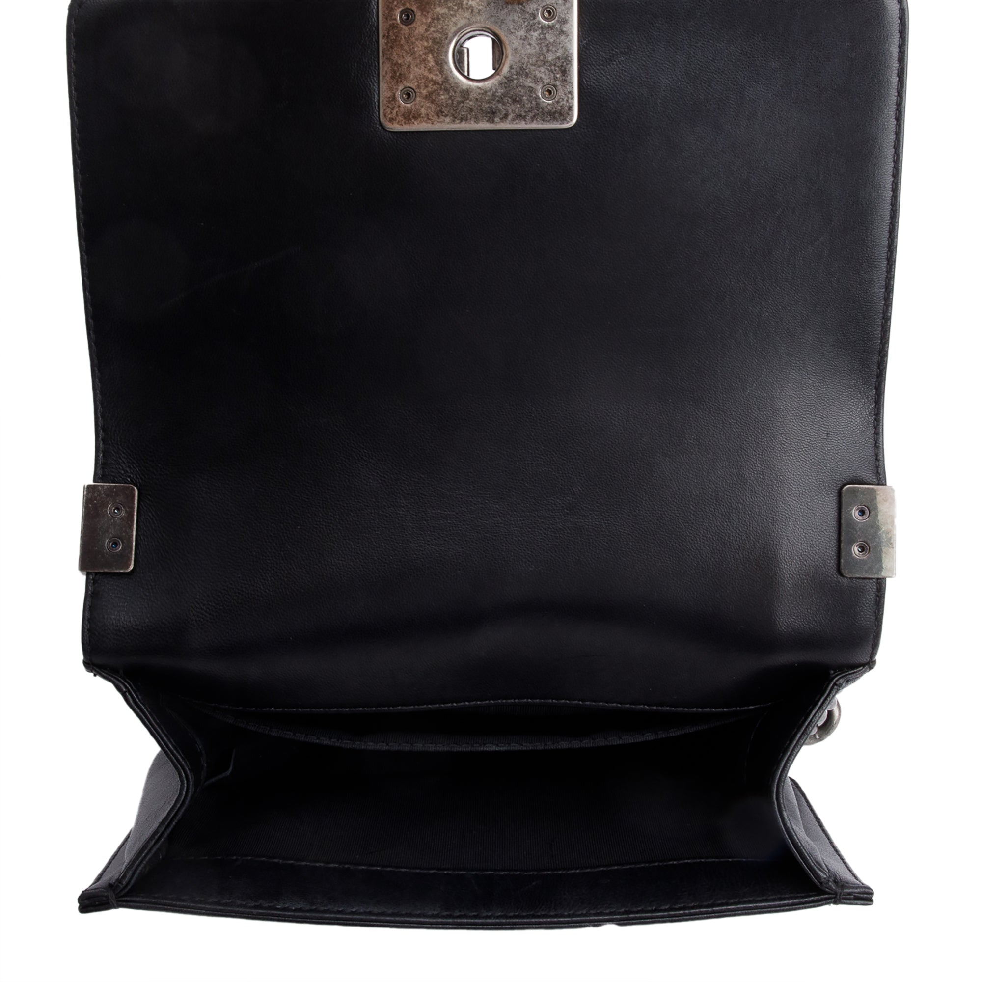 Chanel Black Quilted Lambskin Leather Small Boy Bag