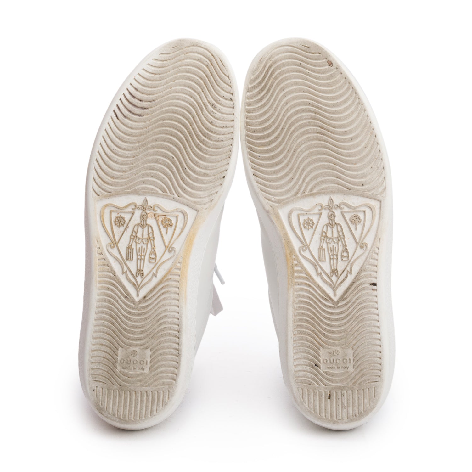 Gucci White Leather Perforated  Interlocking G Men's Ace Sneakers, Size 9 w/ Box