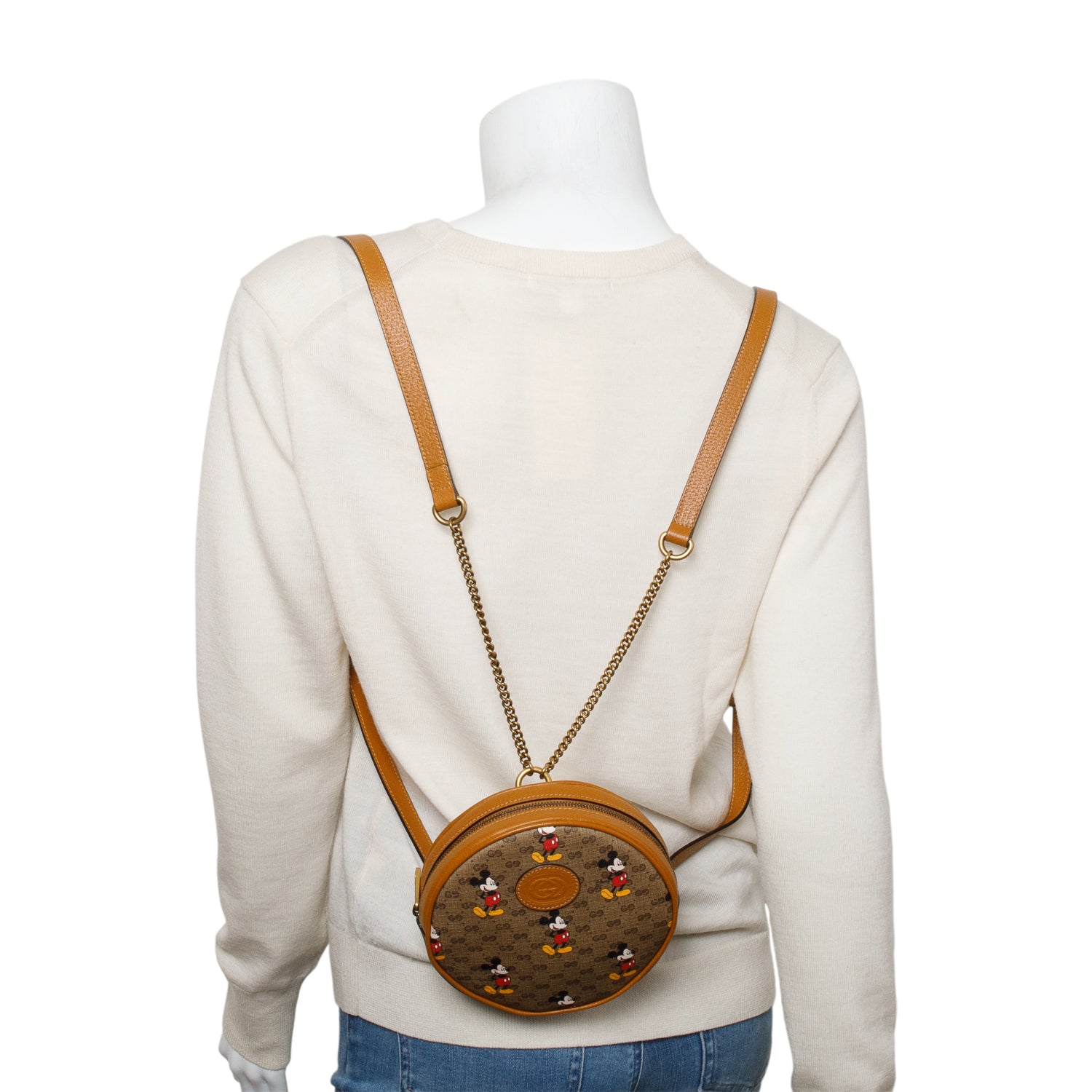 Gucci x Disney GG Supreme Mickey Mouse Candy GG Round Backpack